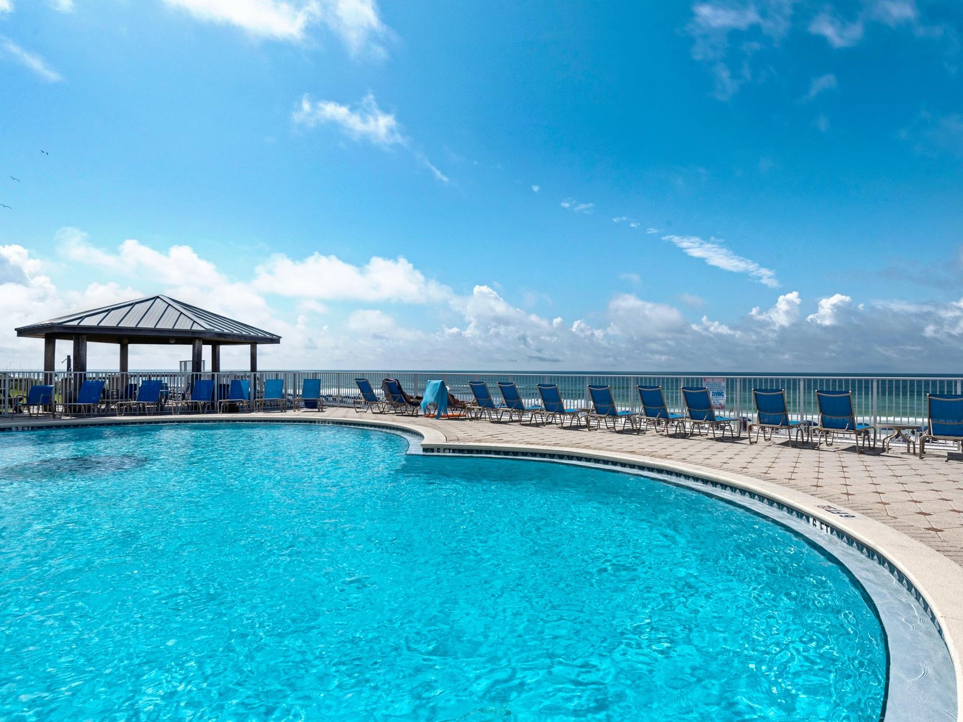 Gorgeous Beach Front Pool Area  The swimming pool will close for repairs beginning November 1, 2026 and will reopen for Spring Break 2027 exact date unknown at this time.