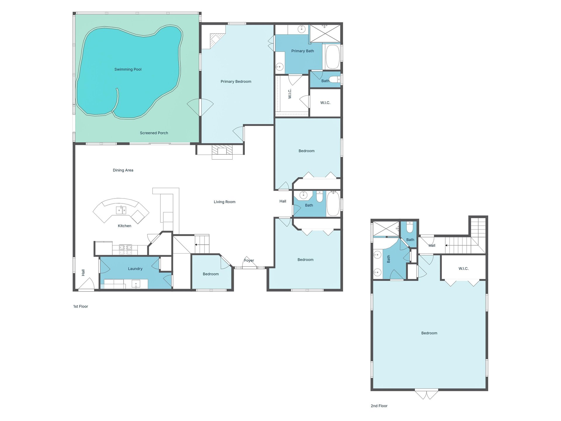 Floor plan showing the layout of this vacation rental