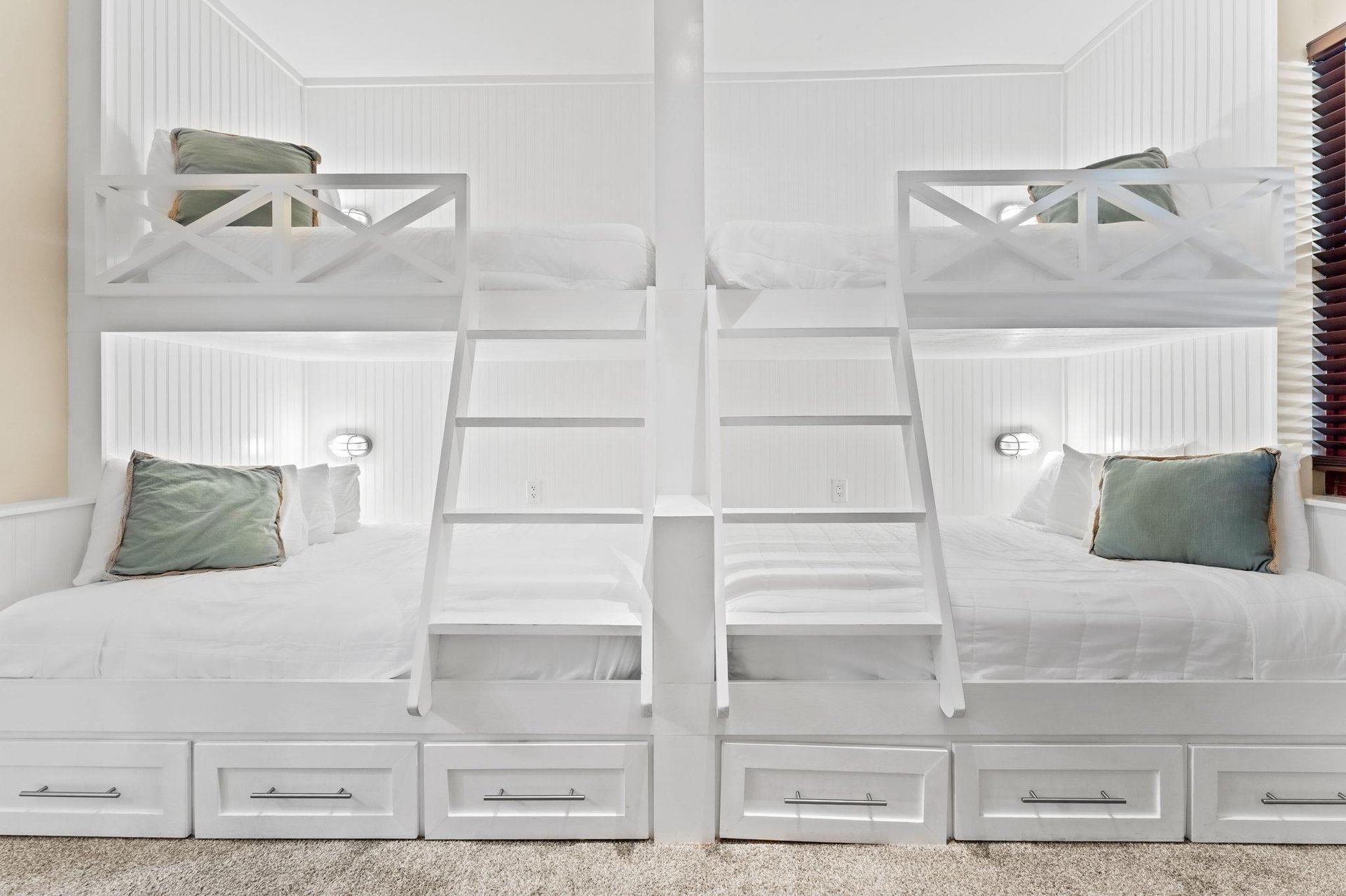 Bedroom 3 with Custom Built Twin over Full Bunk Beds