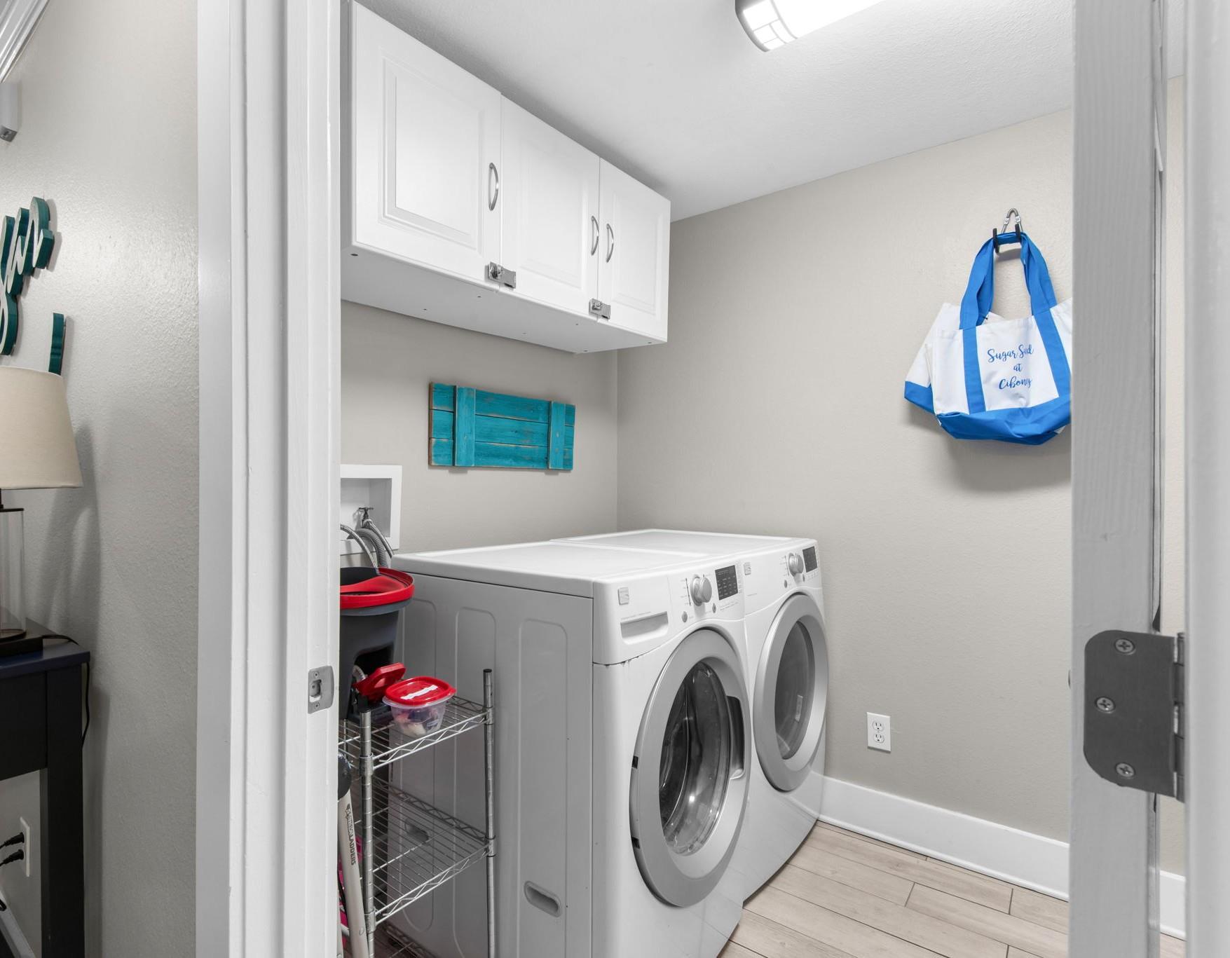 Your private laundry space makes packing light a breeze, with a fullsize washer and dryer ready whenever you need them.