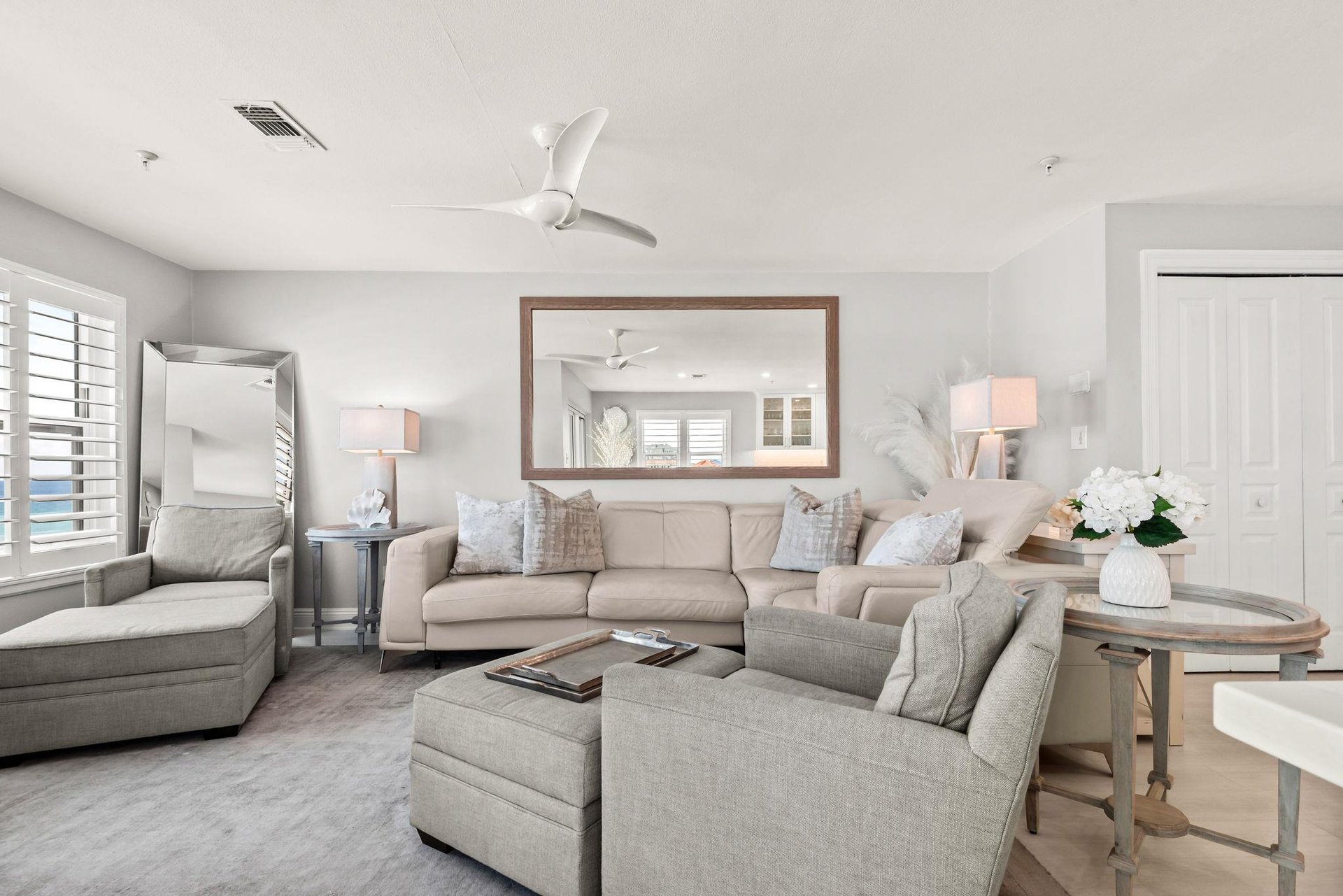 Unwind in this serene, lightfilled living room