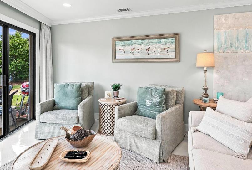 Unwind in your bright, soothing living space.