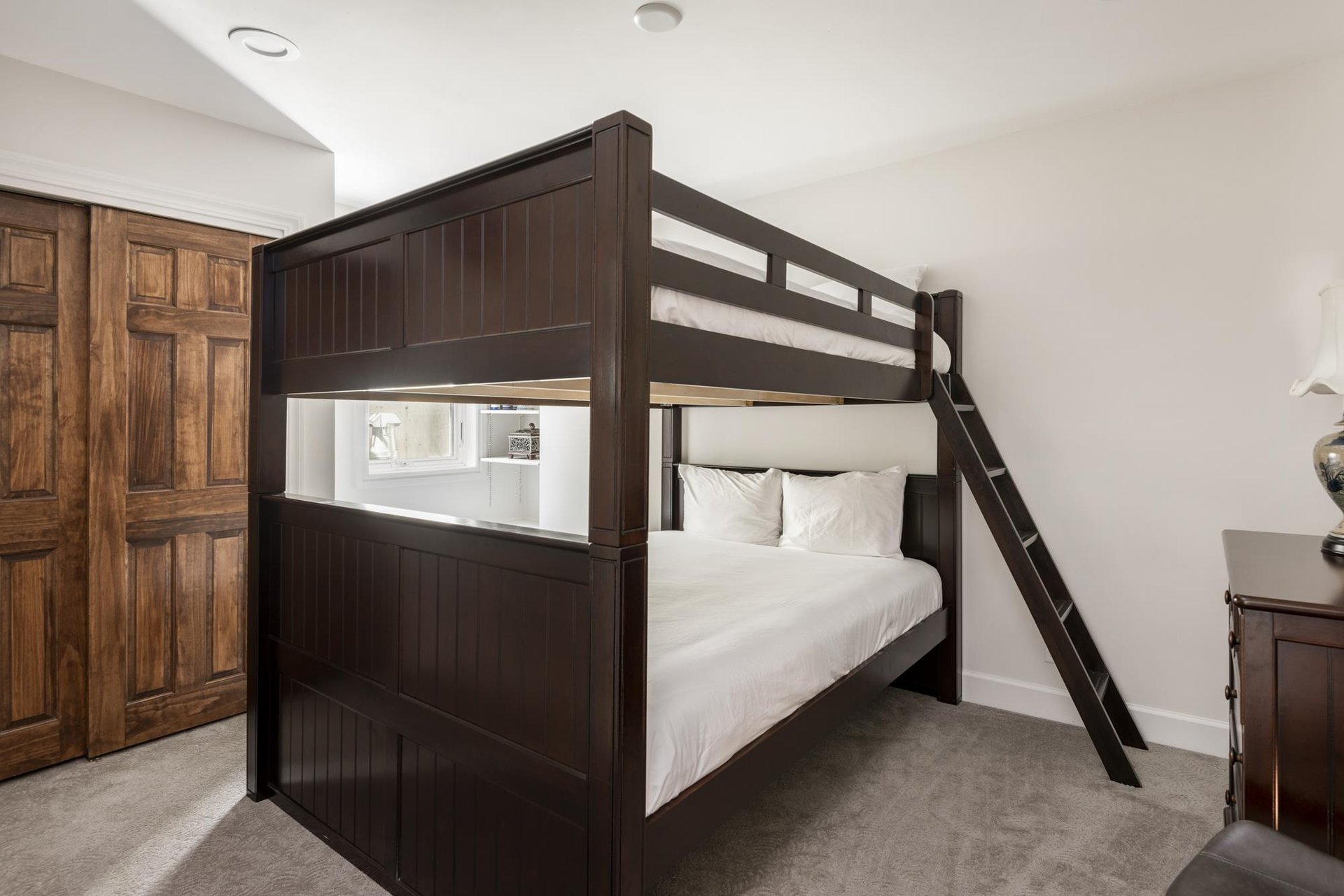 Queen bunk beds on the main level