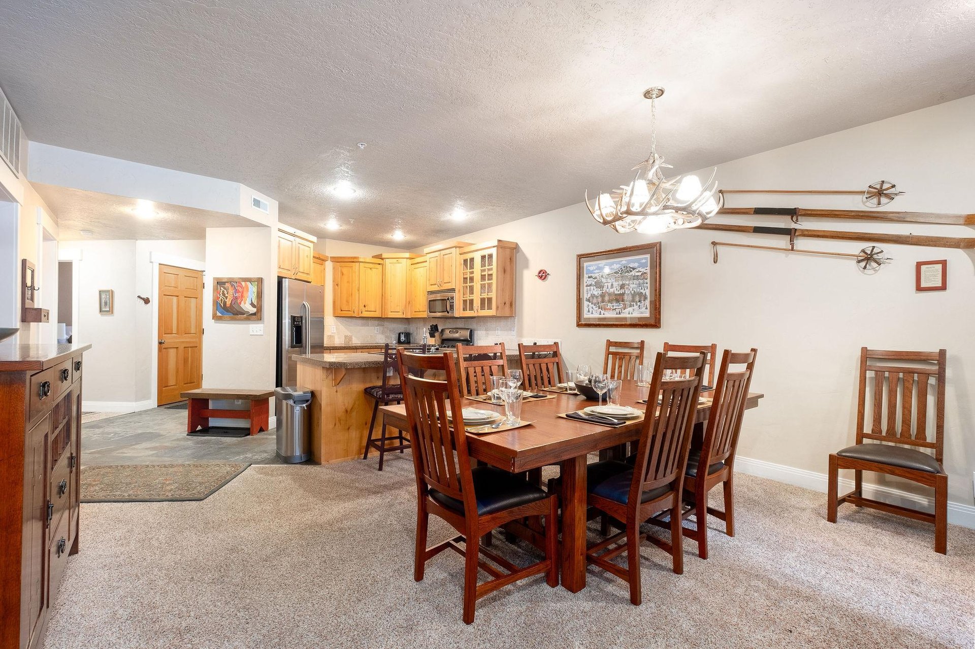 Dining room table with seating for 8