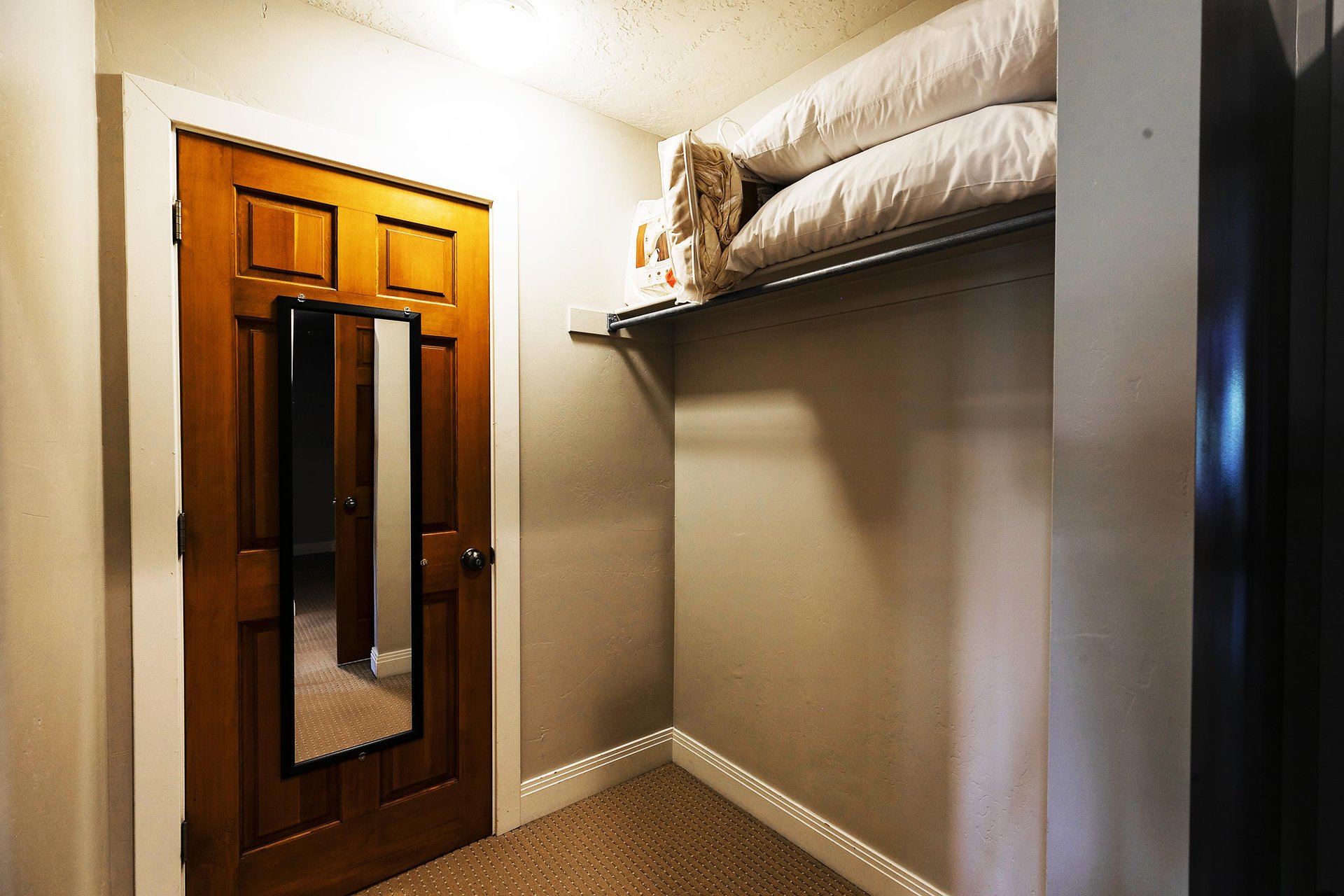 Spacious walkin closet in the main bedroom
