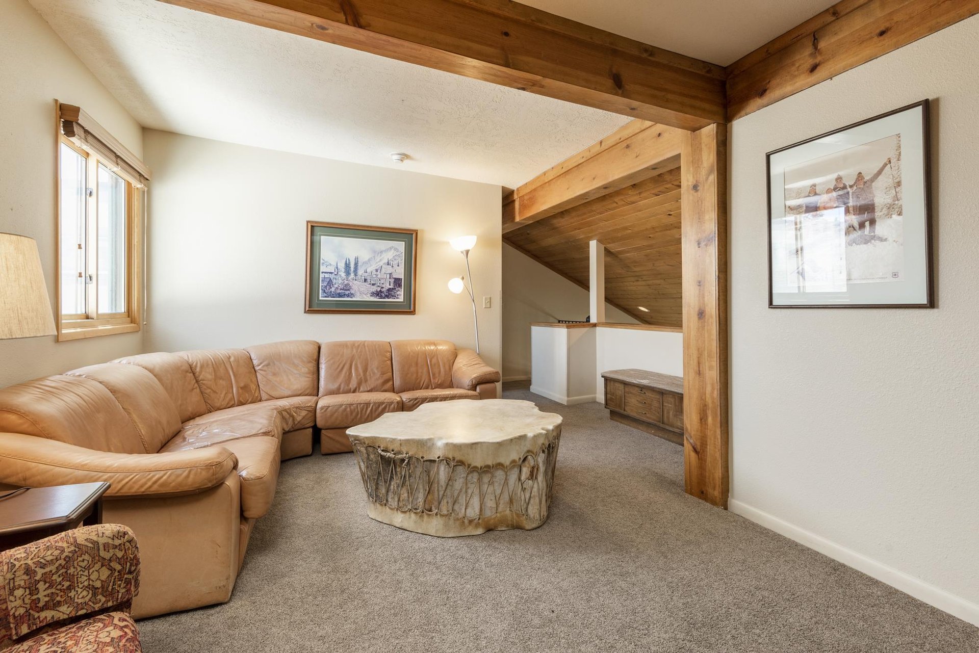 Cozy sectional in the loft