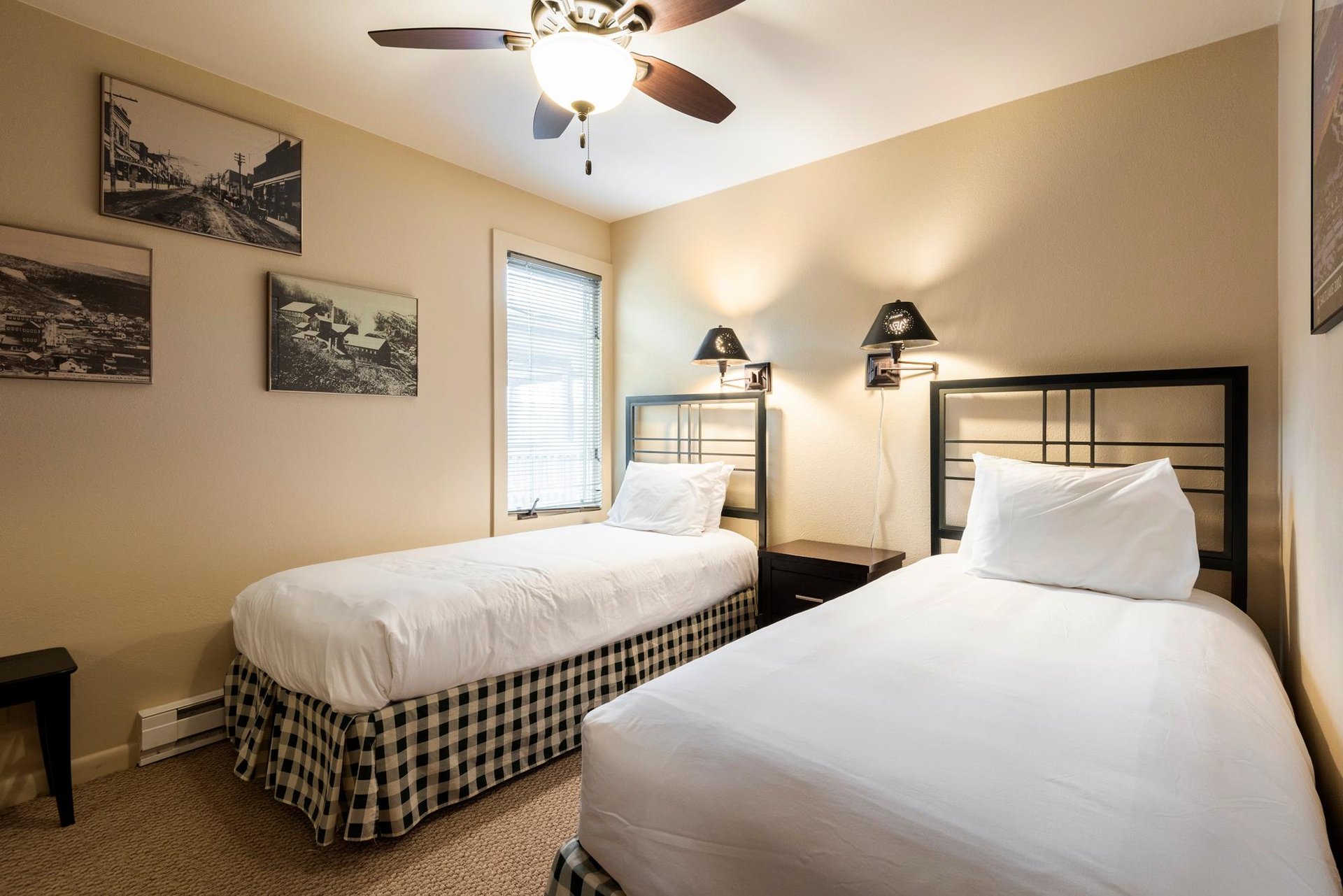 Two twinsized beds in the second bedroom