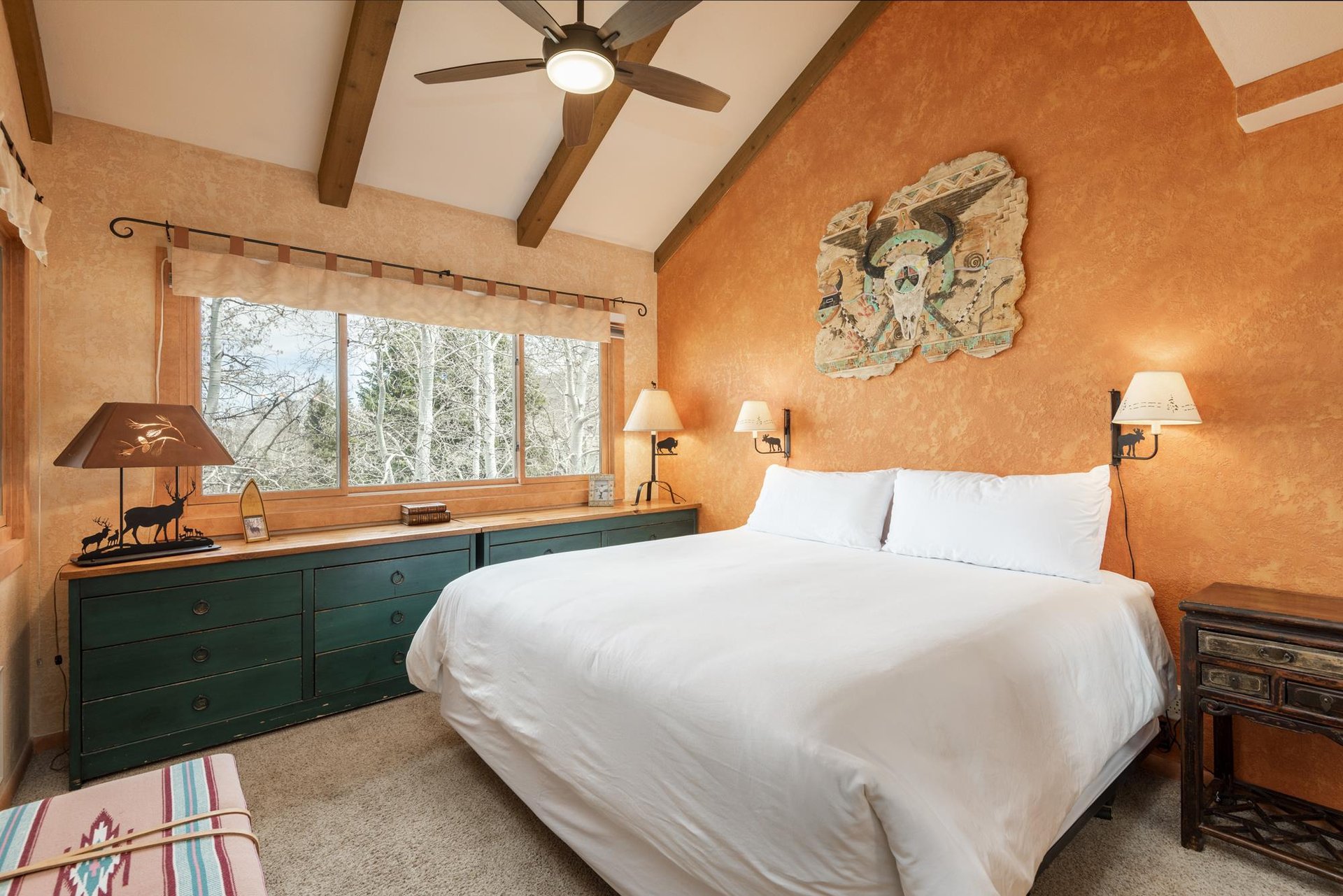 Colorful main bedroom