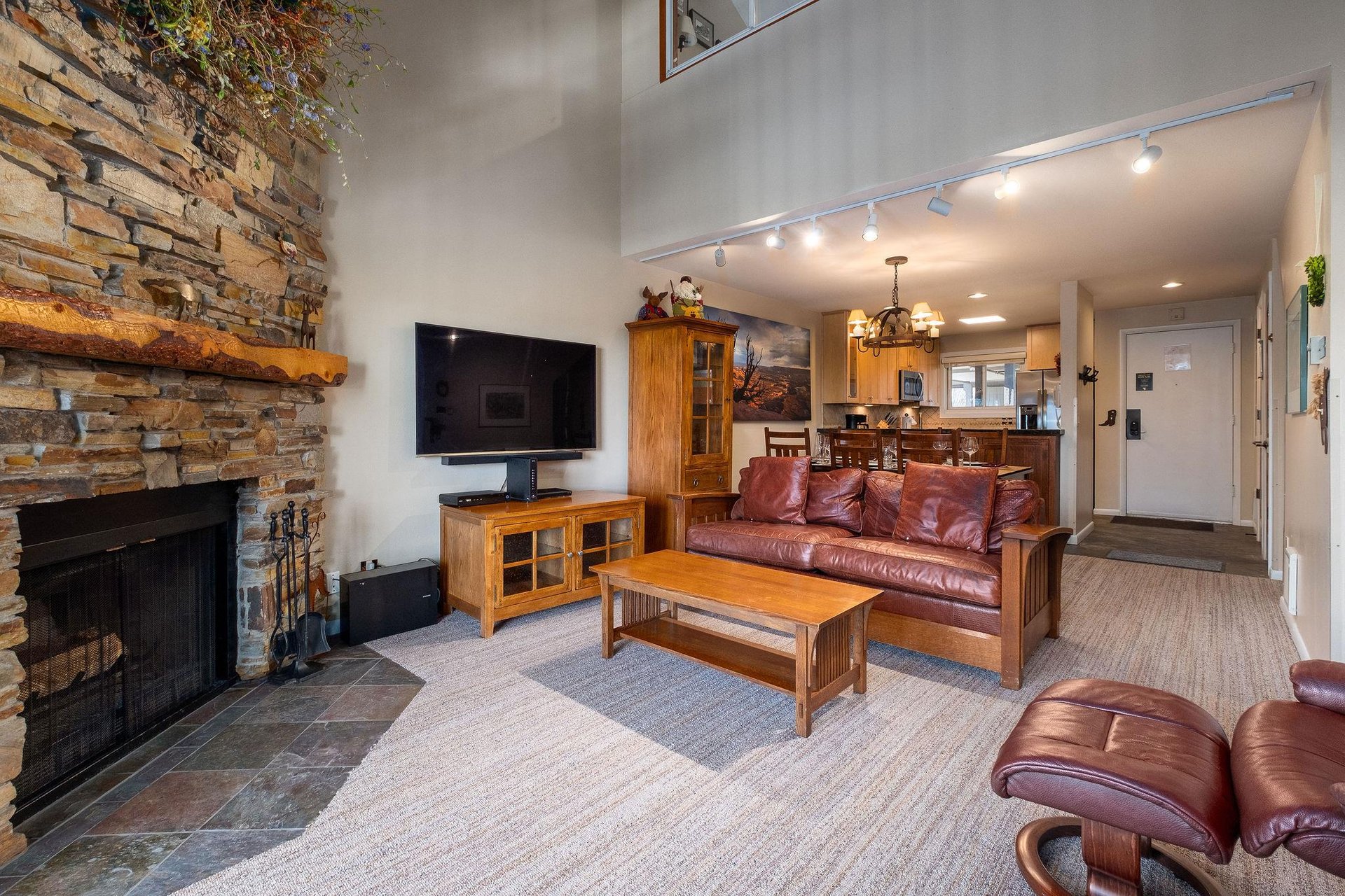 Living room, dining room, and kitchen