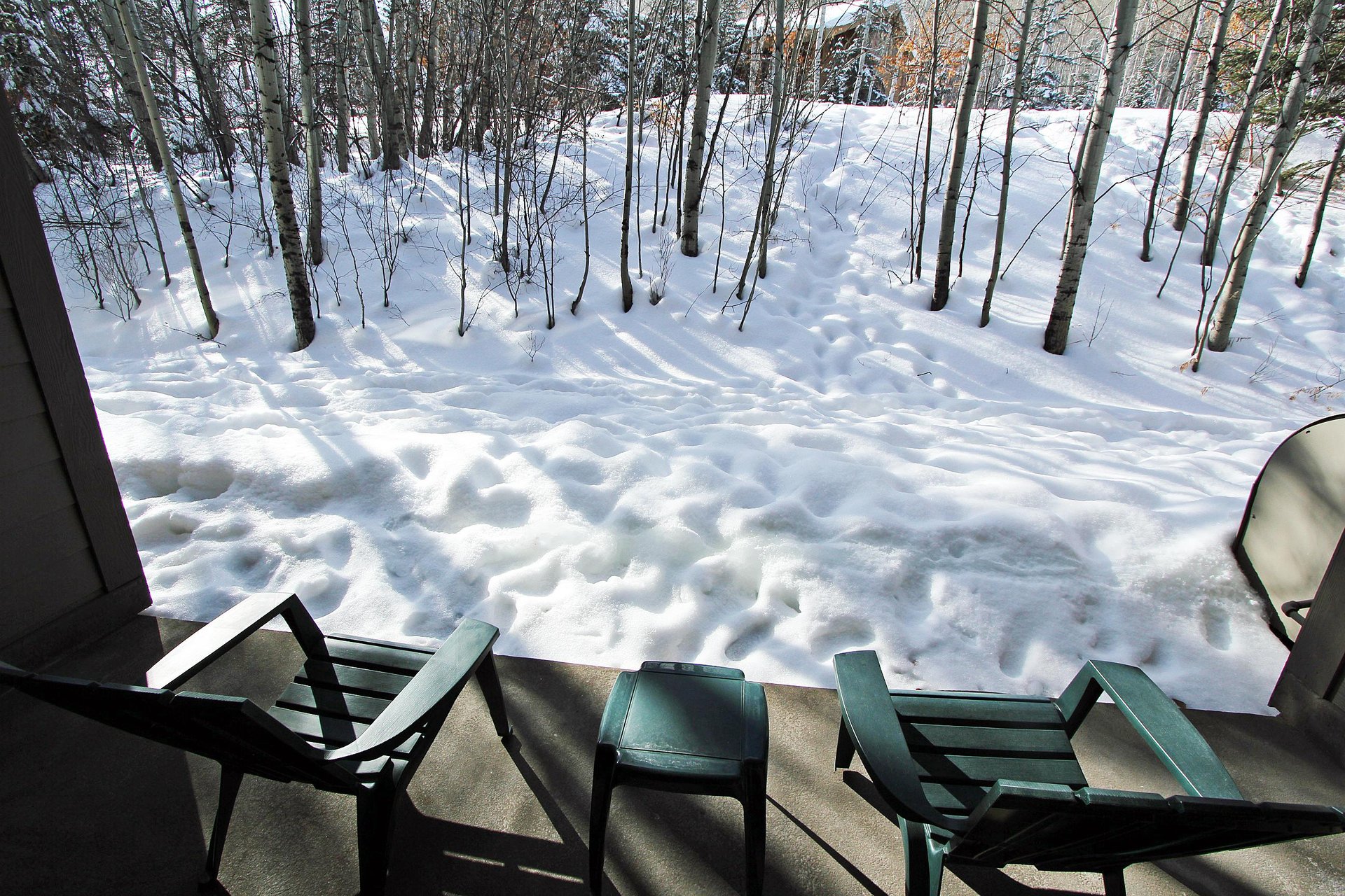 Winter view from your own private deck
