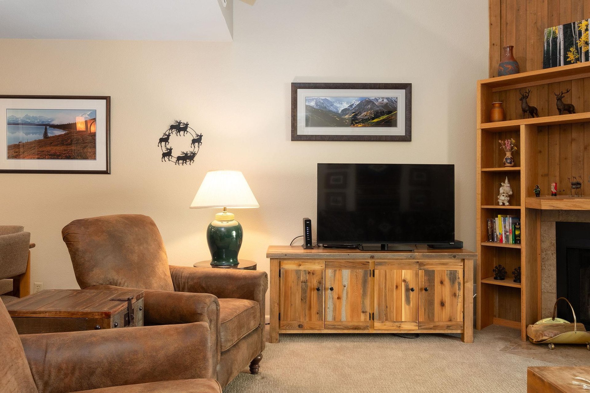 Large flat screen TV in the living room