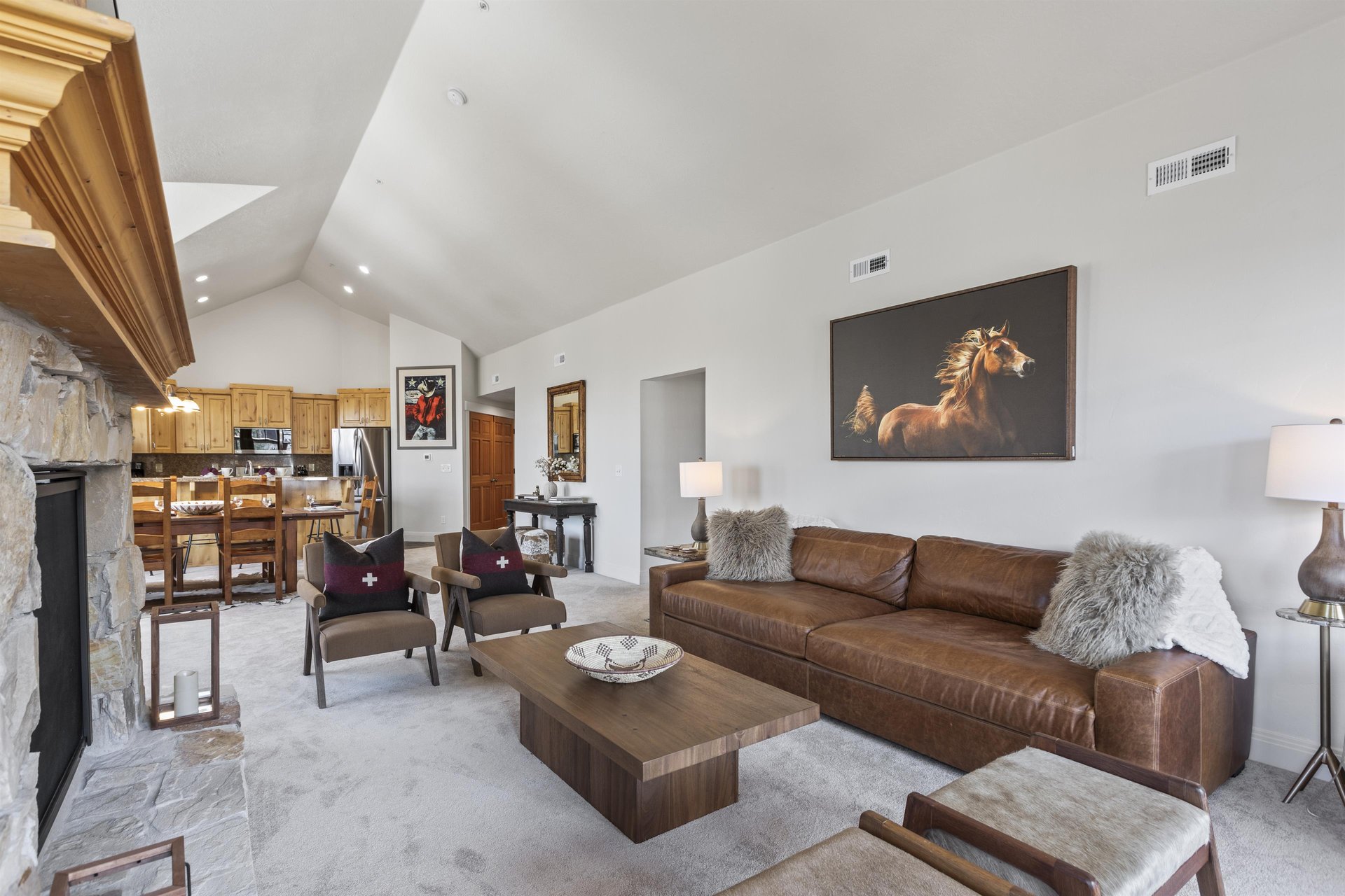 The three bedroom Town Pointe B205 condominium offers skiin and out access to Town Lift and walking distance to Historic Main Street.