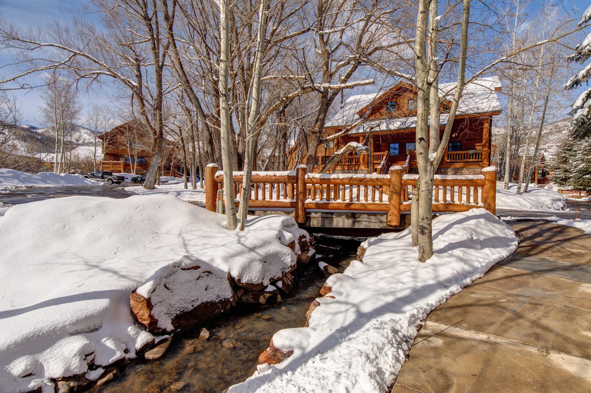 The Timber Wolf community has a lovely stream running through it and walking paths nearby.
