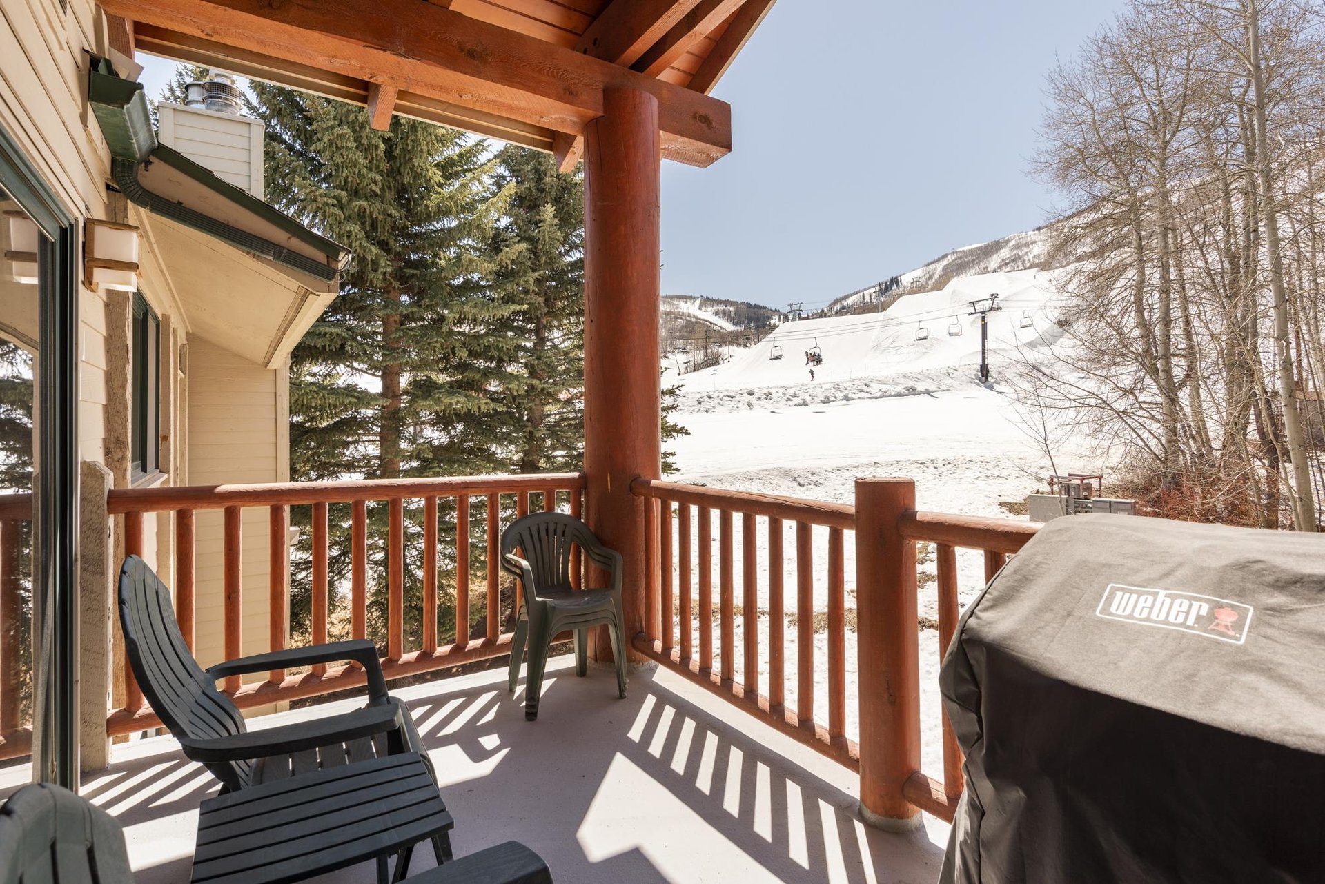 Enjoy the BBQ gas grill on your own private patio overlooking Park City Mountain Resort.