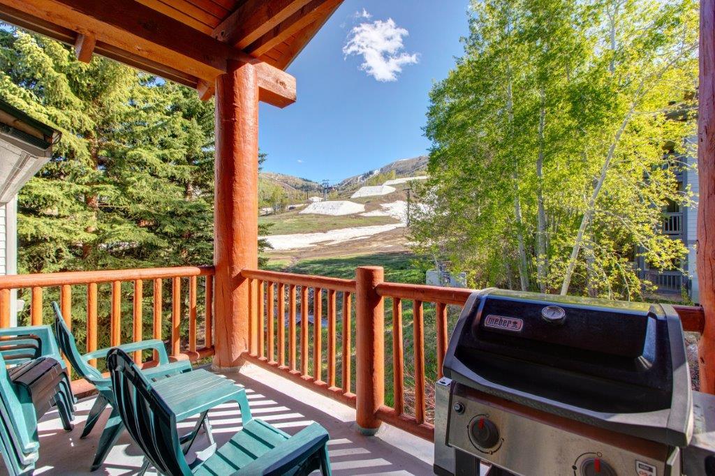 Enjoy the BBQ gas grill on your own private patio overlooking Park City Mountain Resort.