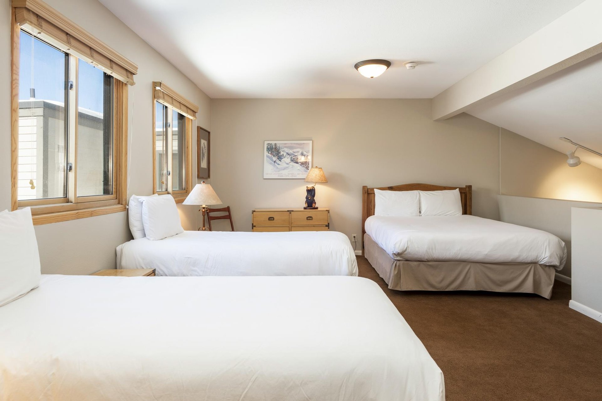 Twins in the loft area can be converted to a king with advance notice