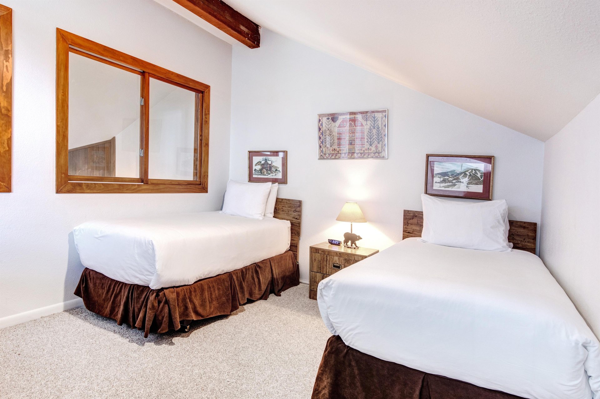 The loft offers two twin beds.