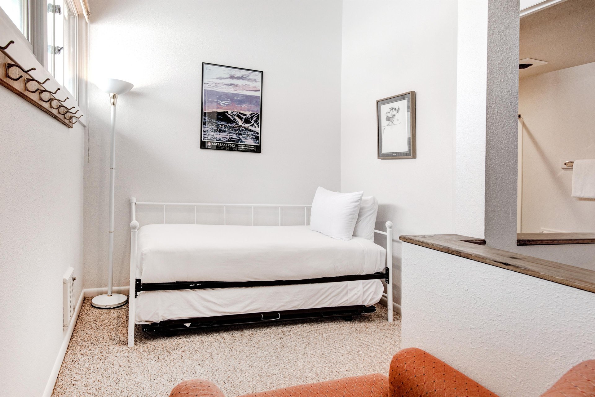 The loft also offers a twin bed with a twin trundle.