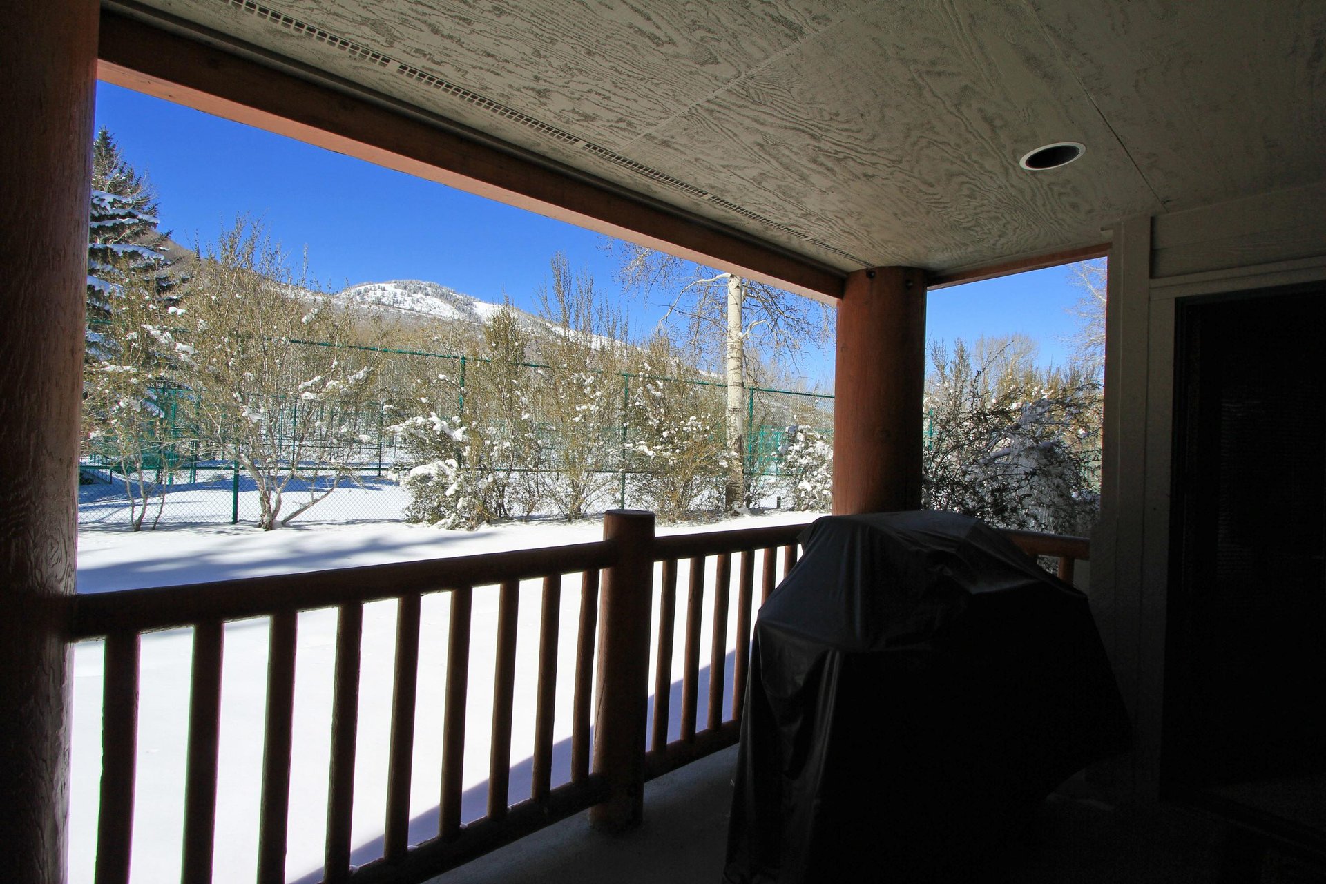 Gas grill on the private balcony