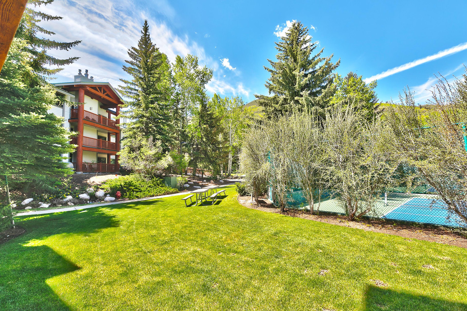 Summer views from the private patio