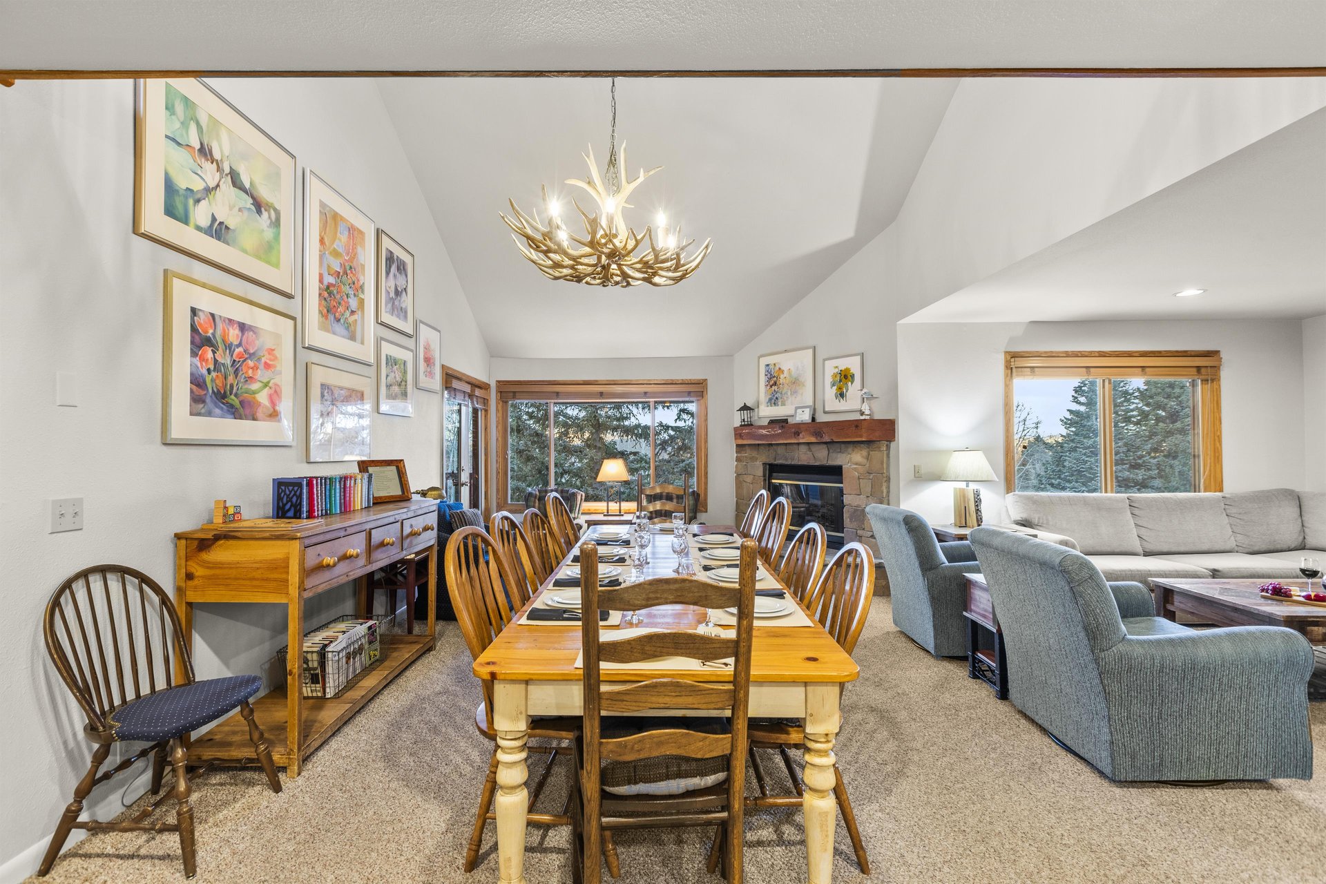 The dining area with seating for 10 guests.