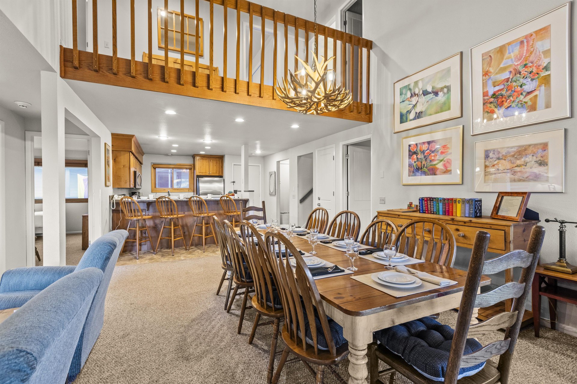 The dining area with seating for 10 guests.