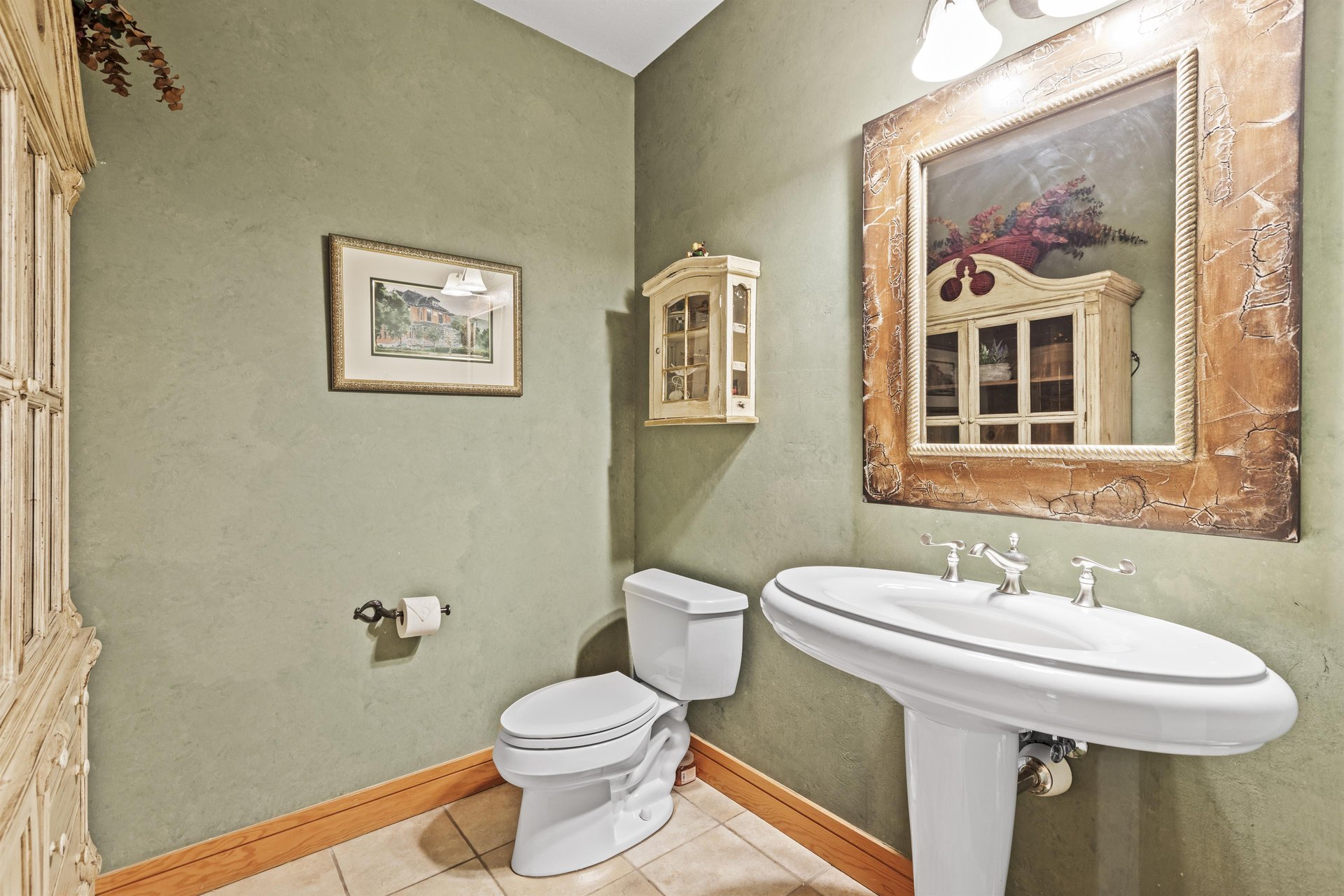 The half bathroom off of the main living area.