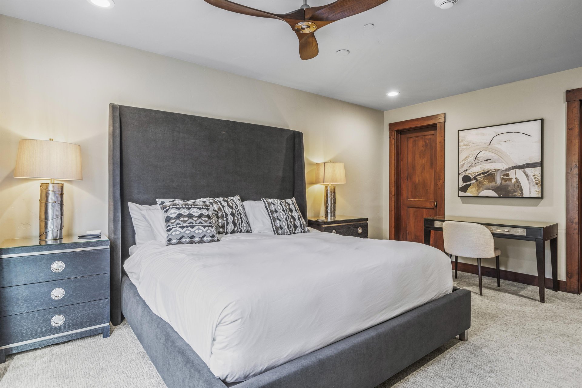 Vacation rental second suite with king size bed.