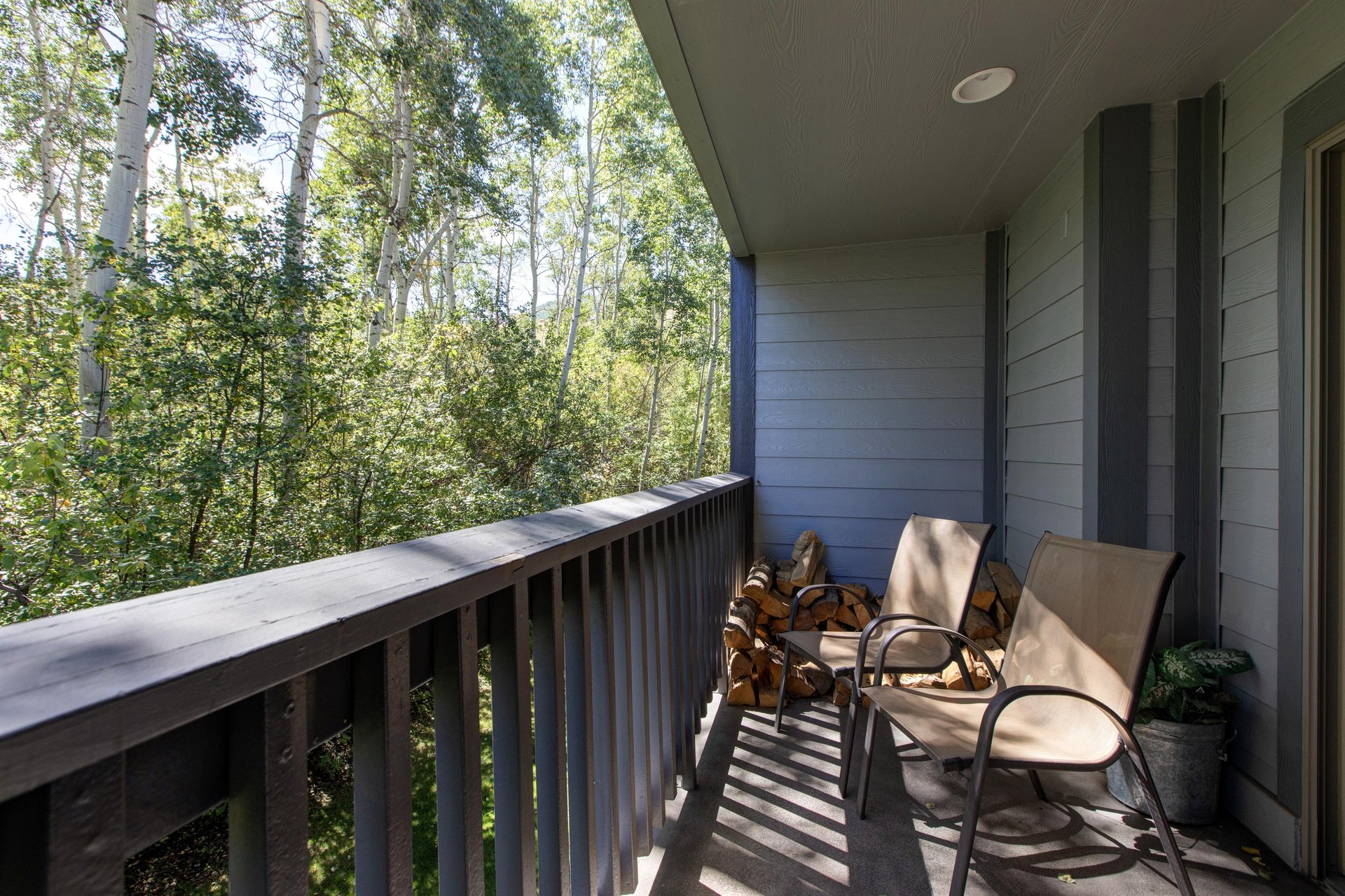 Summer view from the private patio.