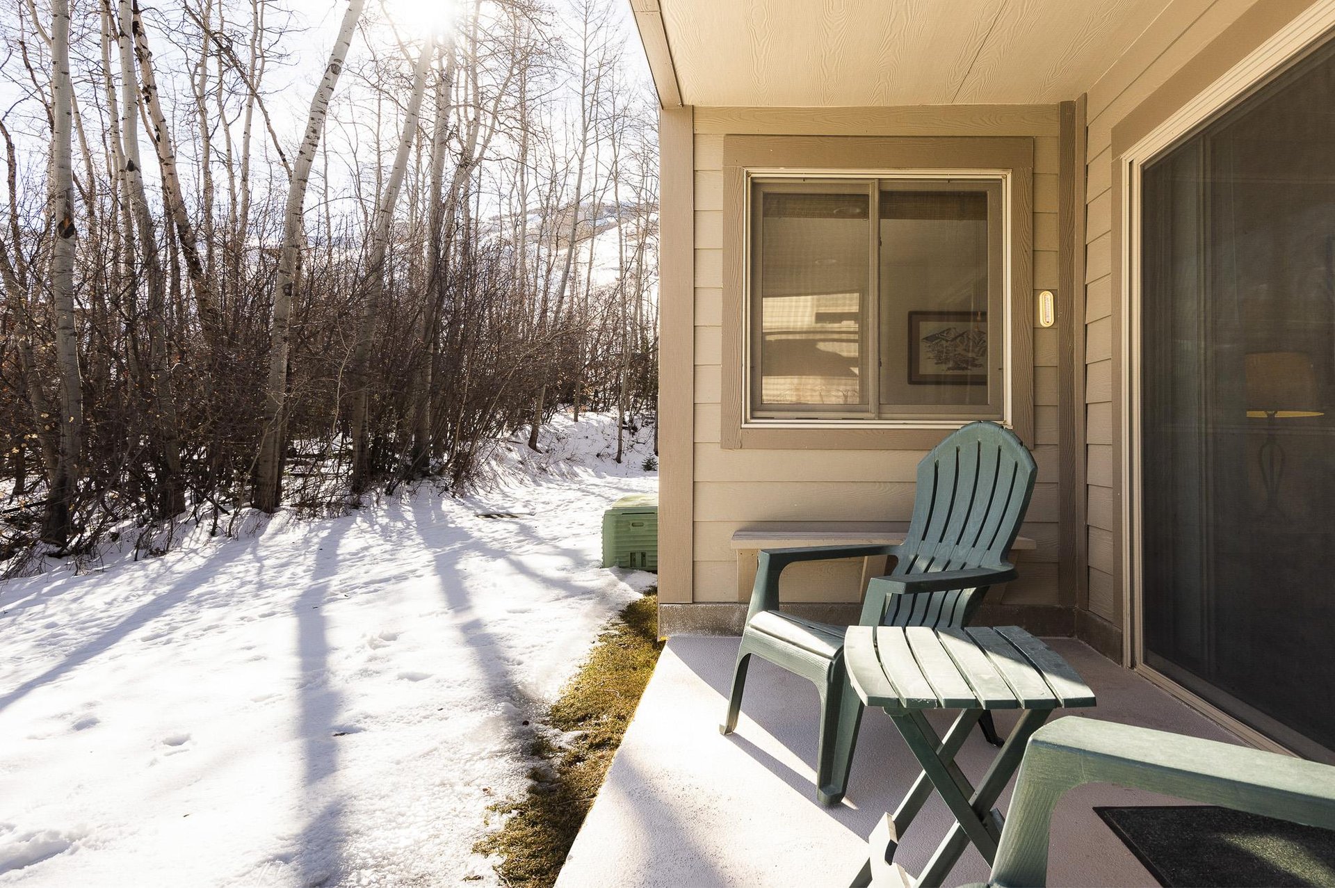Private patio right on the slopes