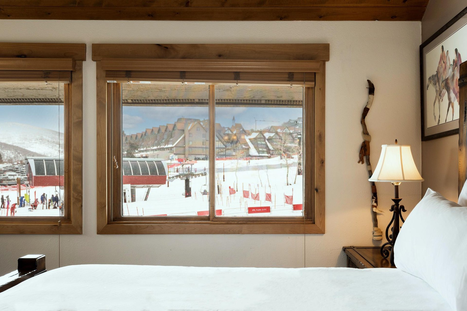 Main bedroom overlooks the ski hill