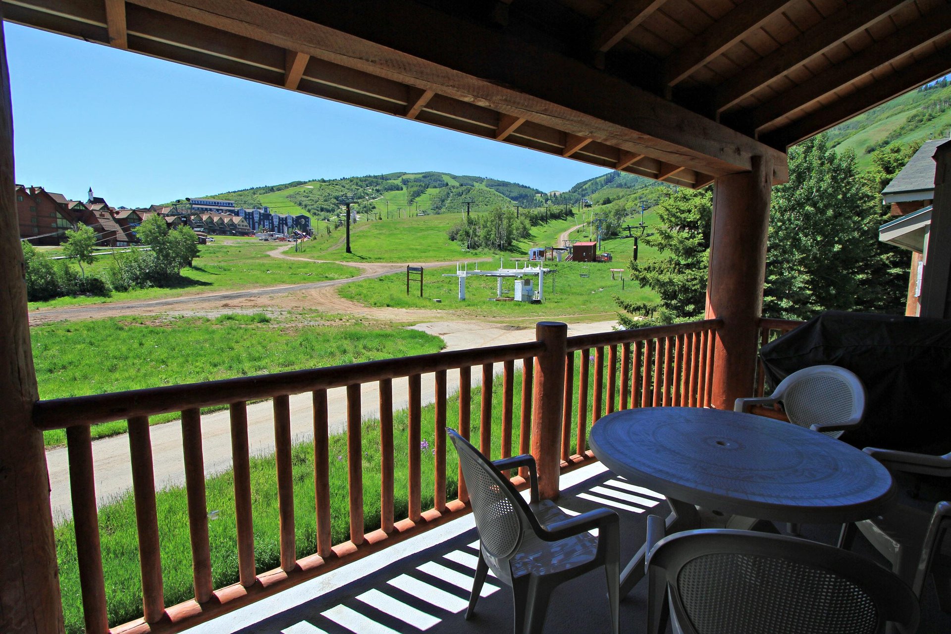 Summer view from the private patio of Park City Mountain Resort.
