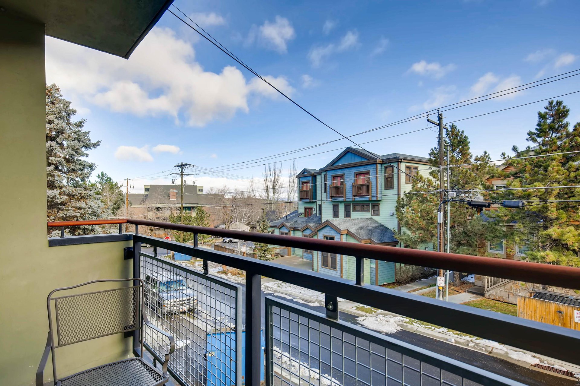 The private balcony with seating for two.