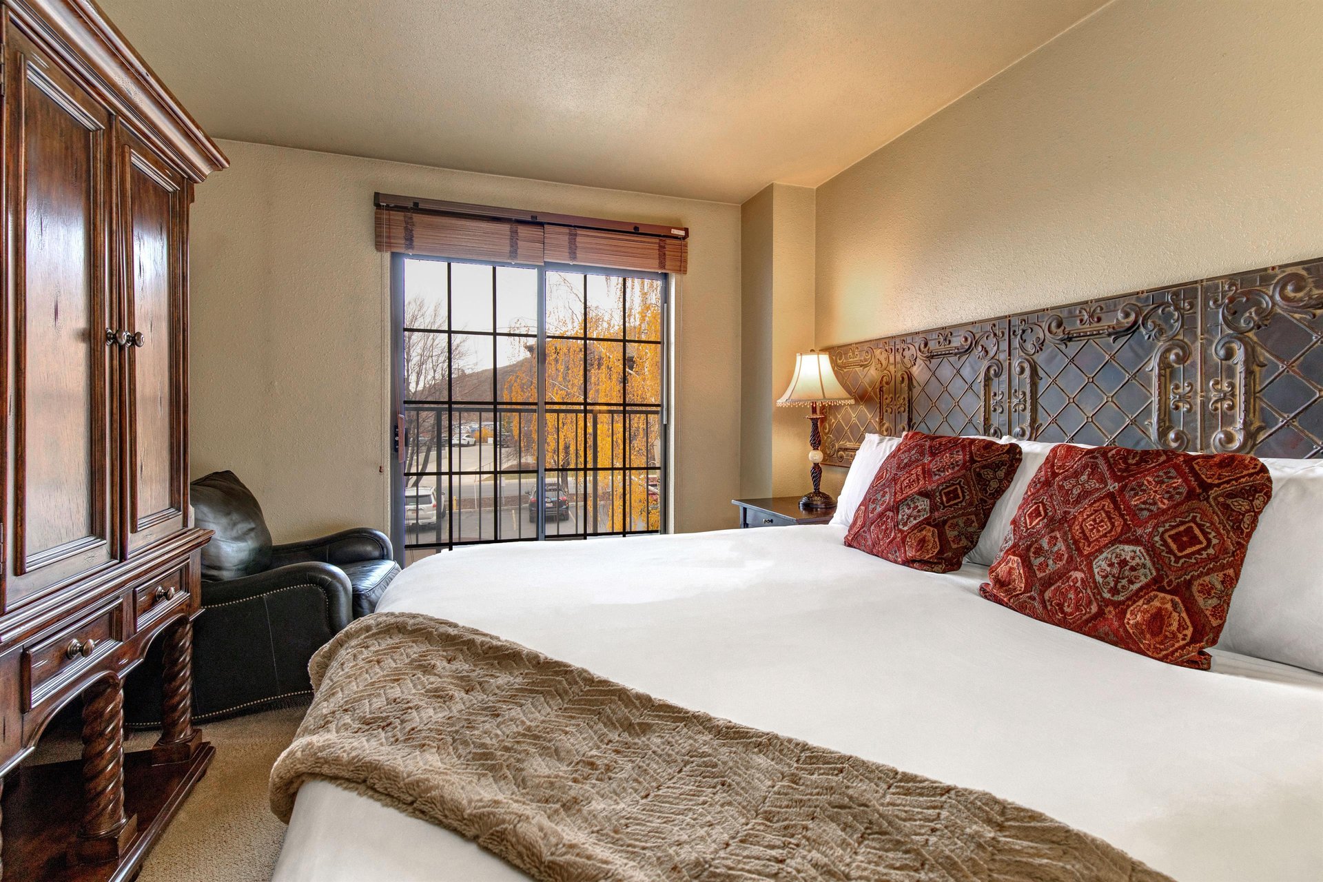 Wake up to breathtaking mountain views from your cozy bedroom.