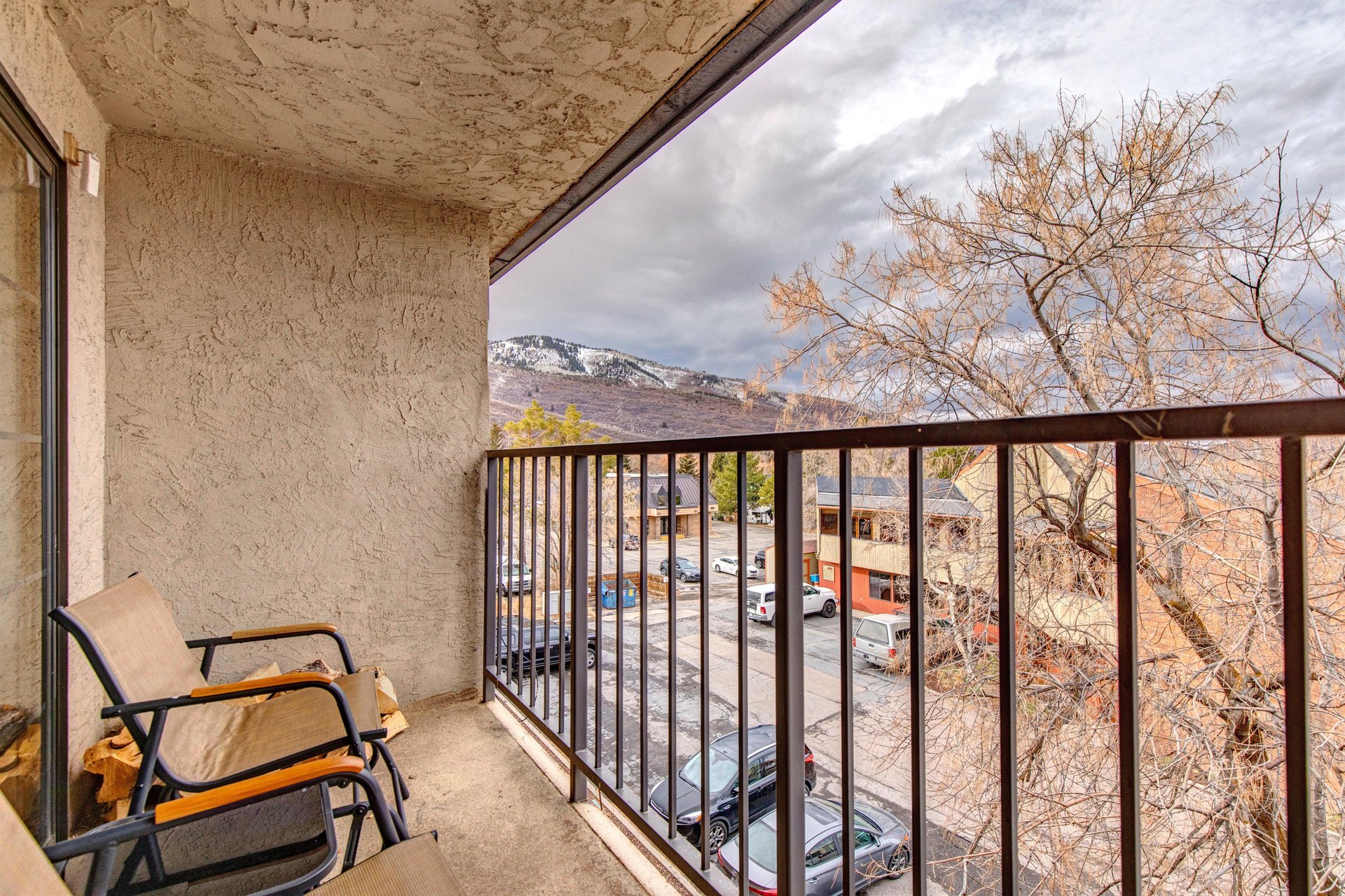 Relax on your private balcony with mountain views.