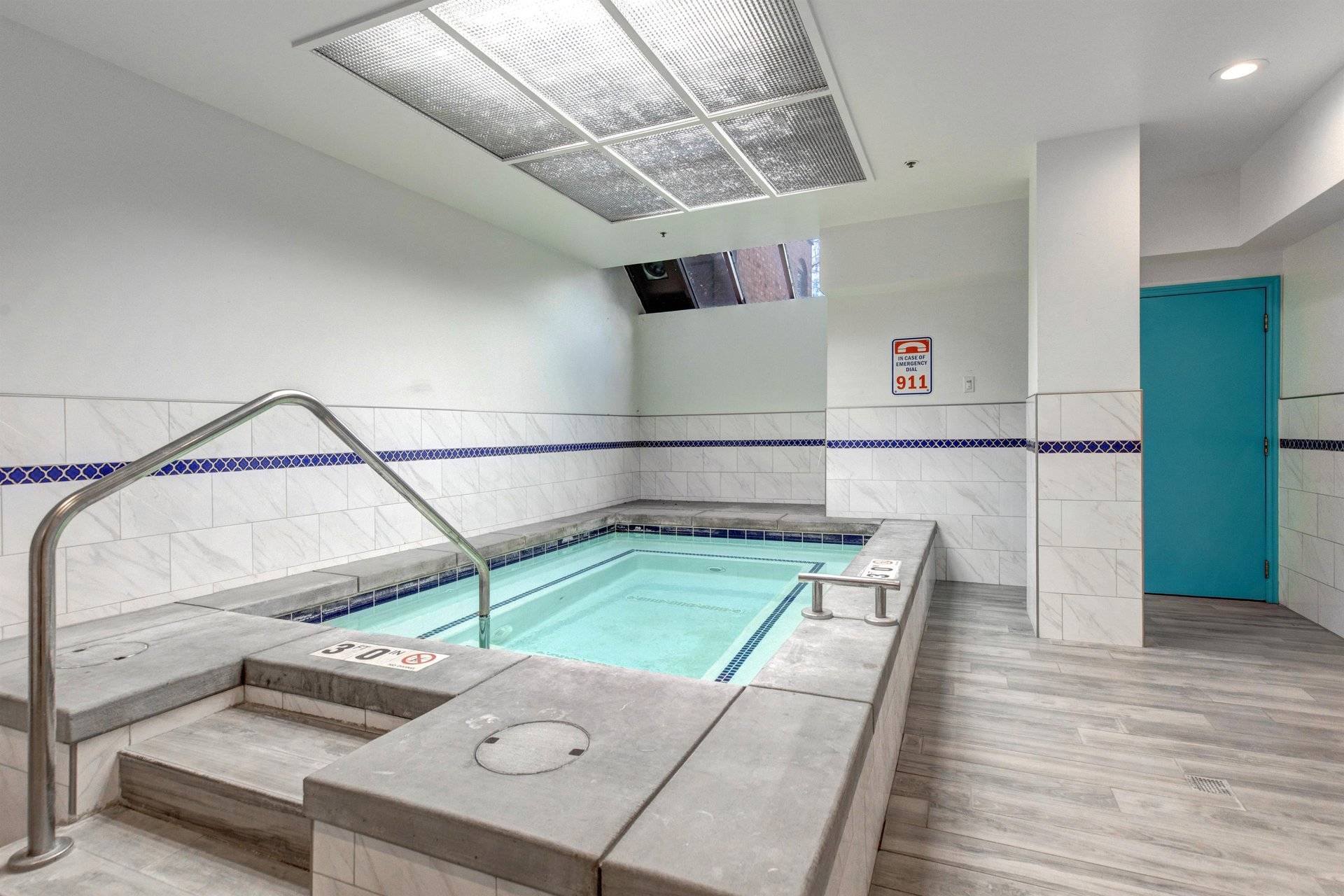 Unwind in the common area indoor hot tub.