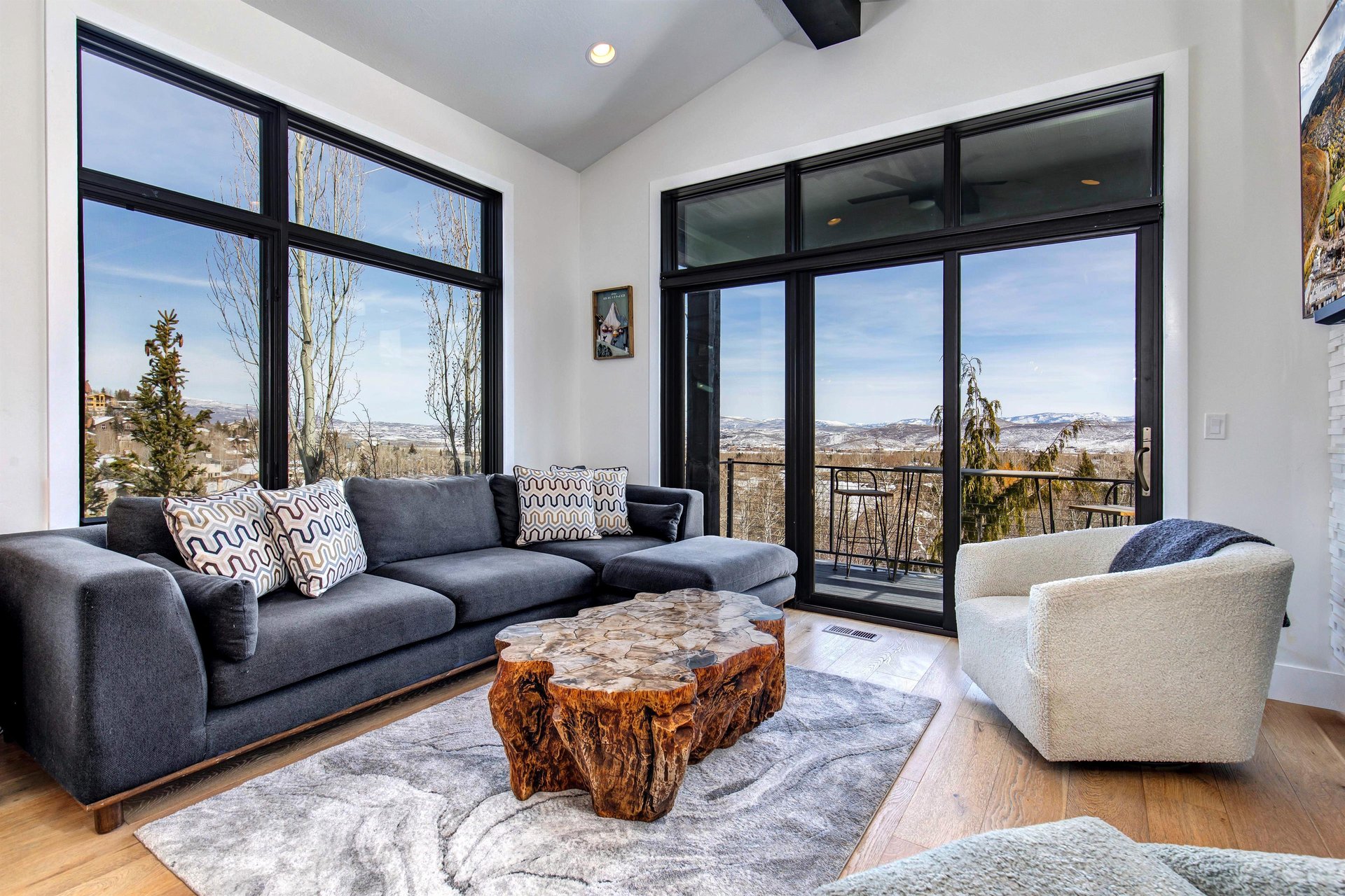 Frost Haven is perfectly positioned at the end of the street to capture views of Park City and the snowy mountains.