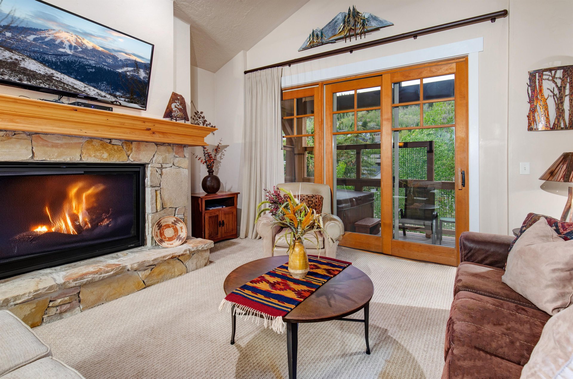 Cozy up by the crackling fireplace or step out to your private balcony to soak in mountain views—your perfect retreat after a day of adventure.