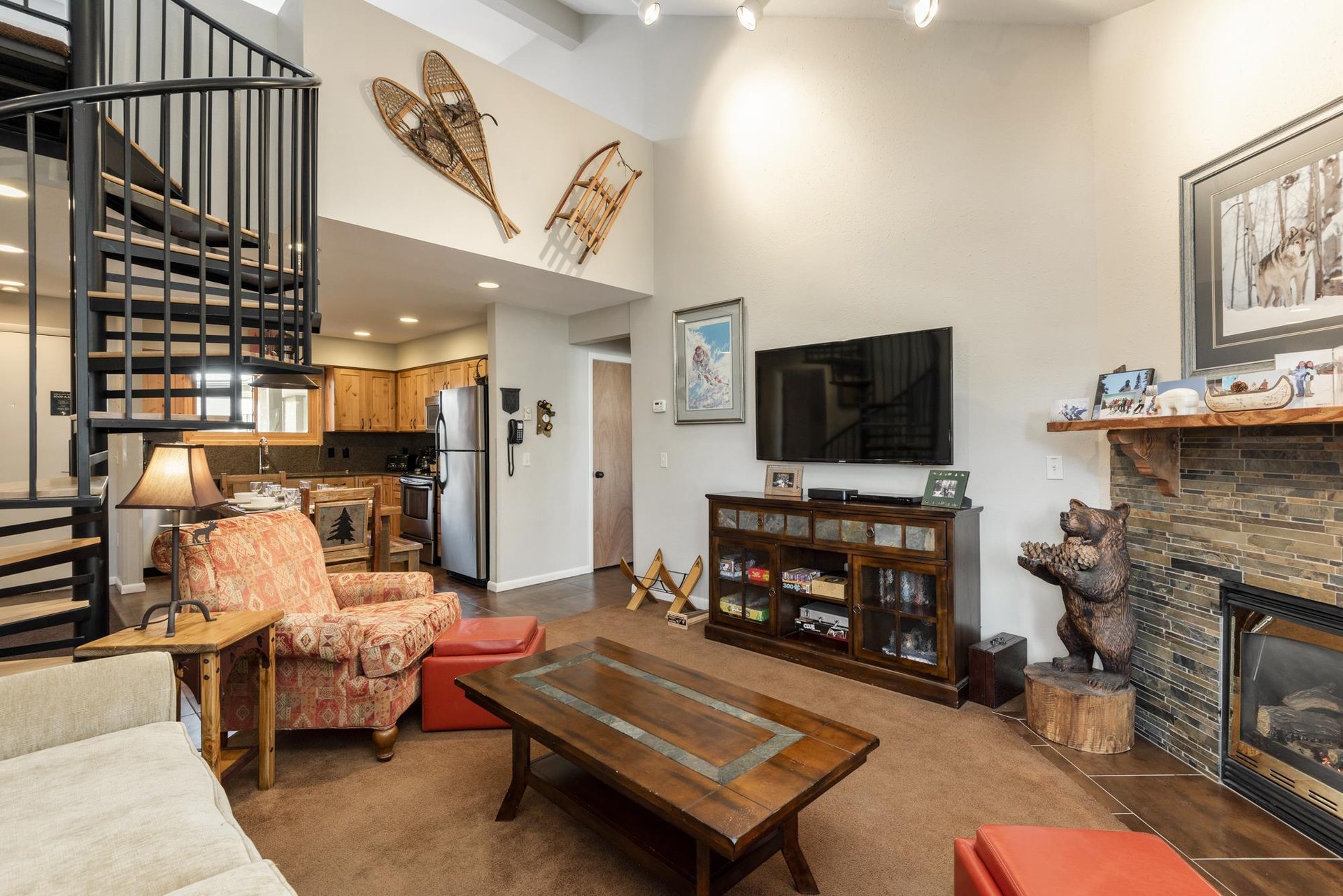 Vaulted ceilings in the living room