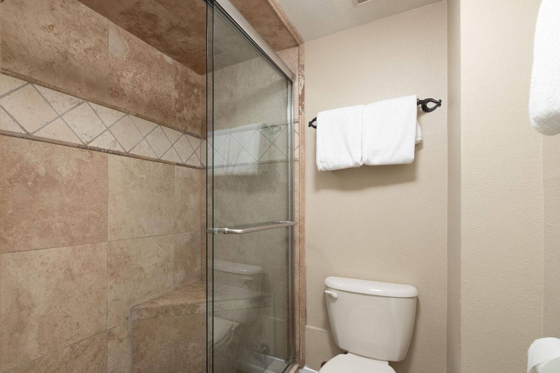 Step in shower in the bathroom