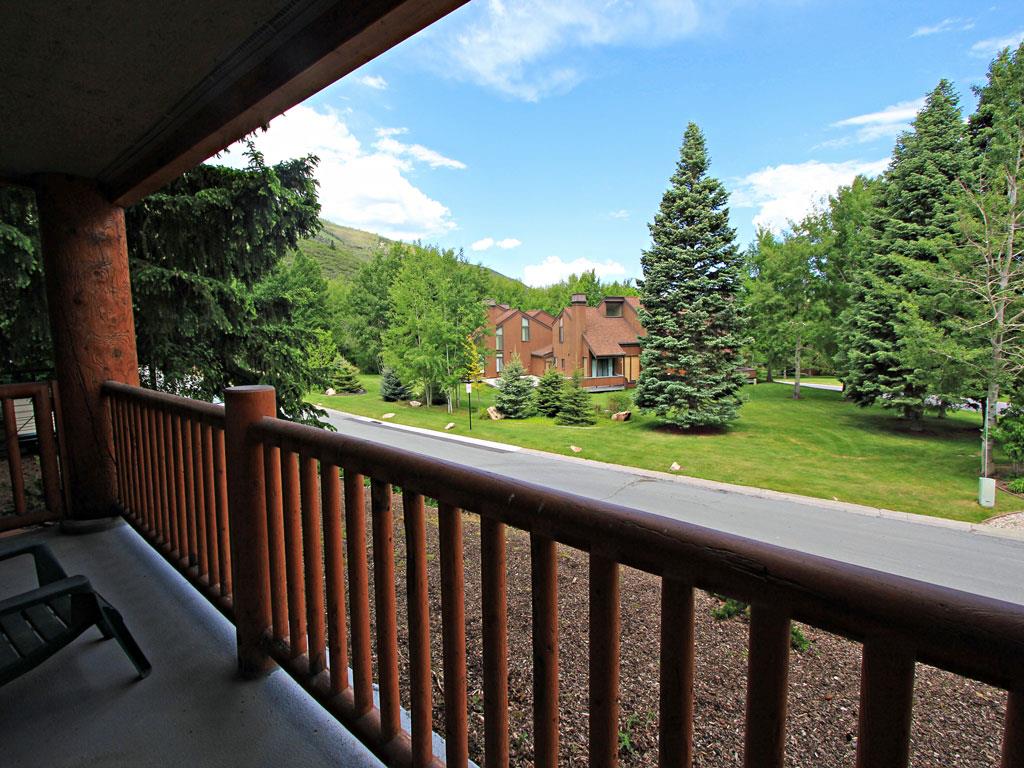 Private patio boasts beautiful summer views
