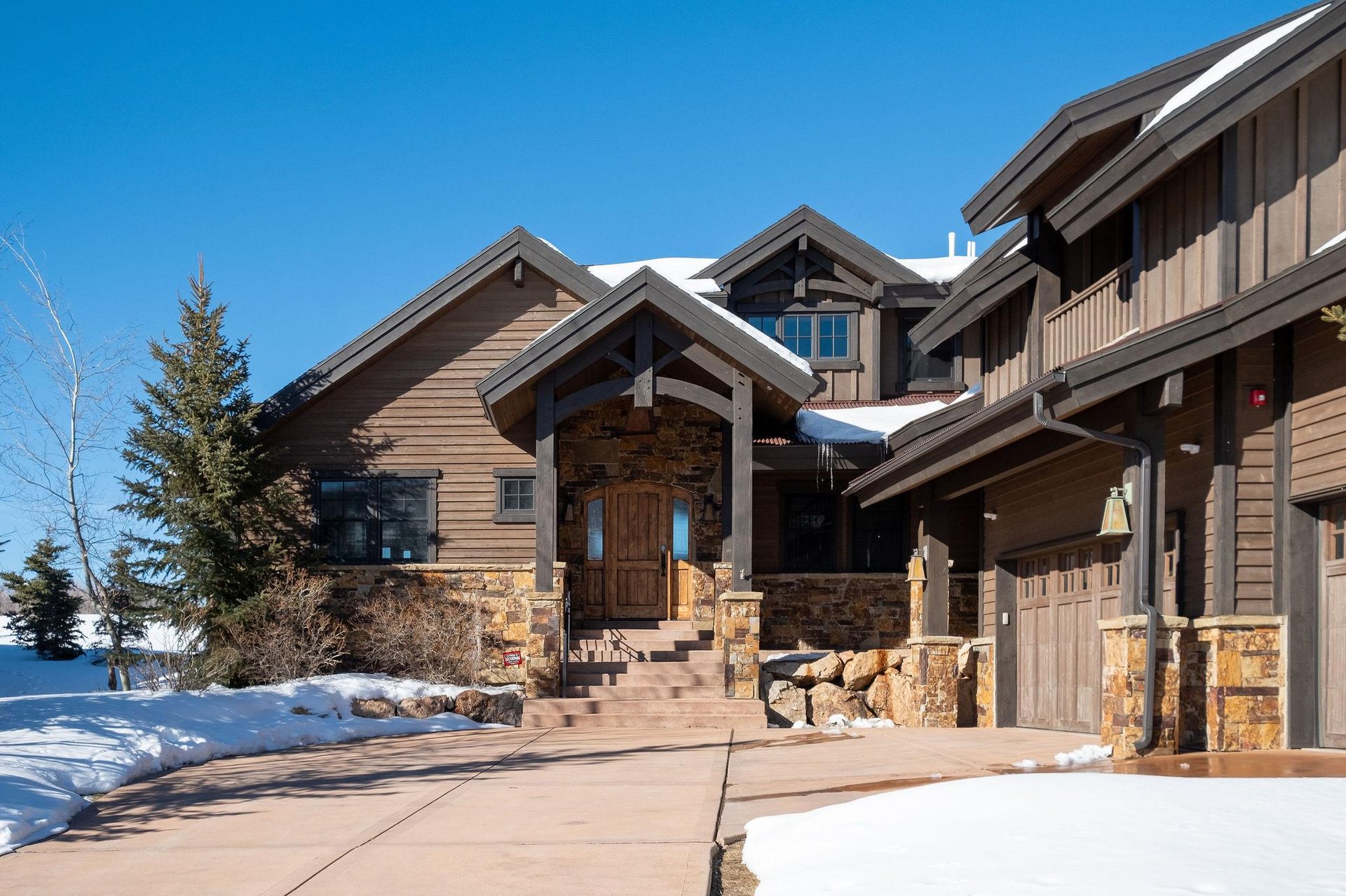 Large private driveway