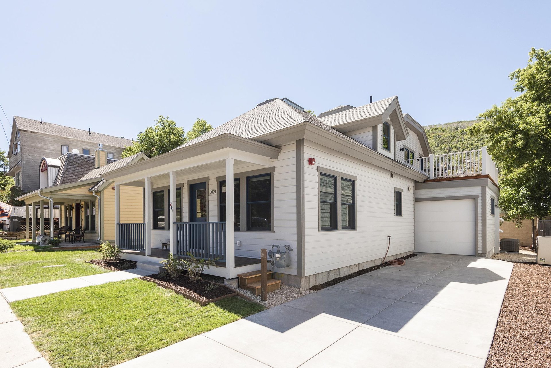 Private home in the historic district of Park City with large driveway and covered entry porch