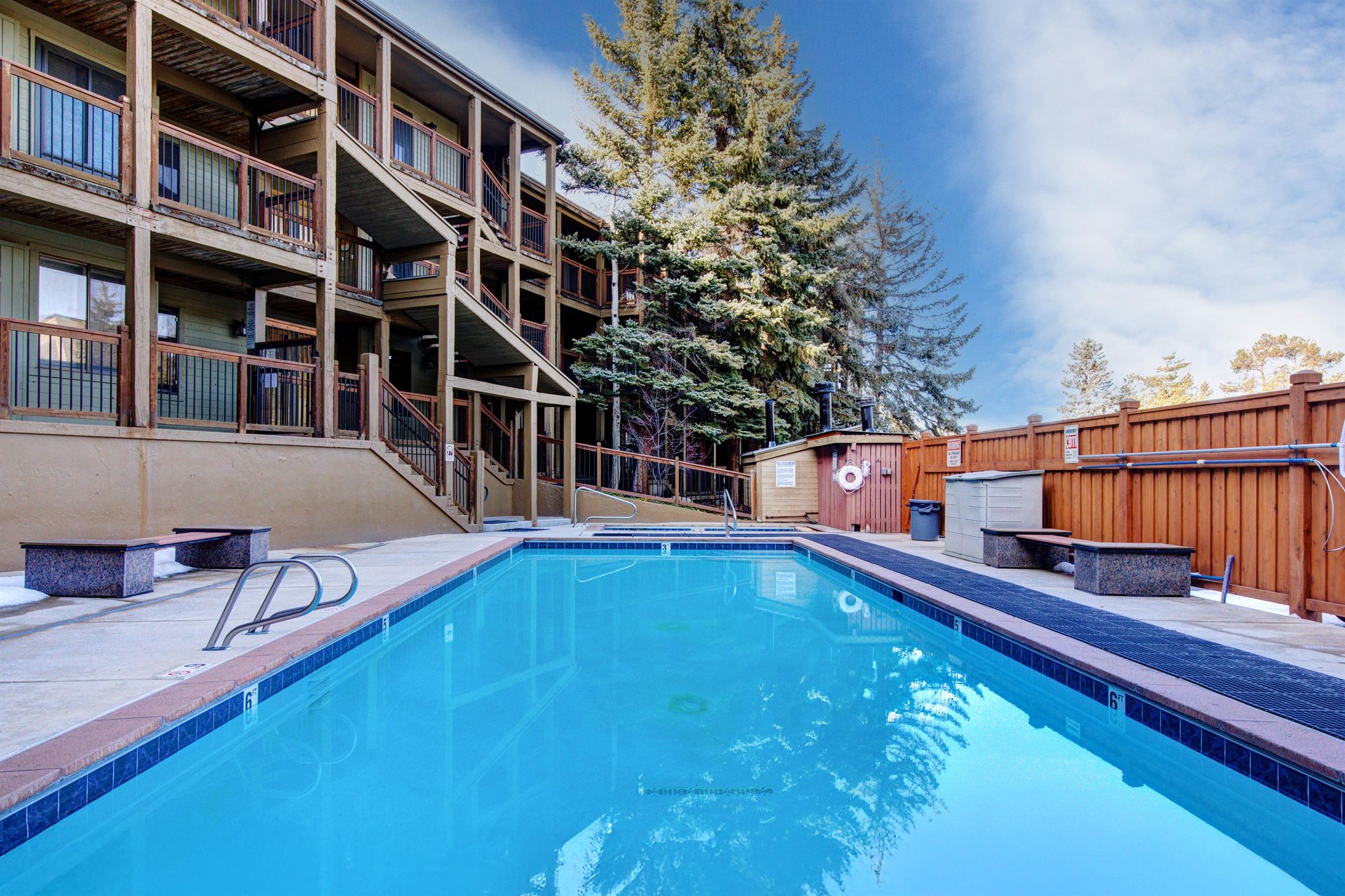 Snowcrest Condominiums offers a pool and hot tub.