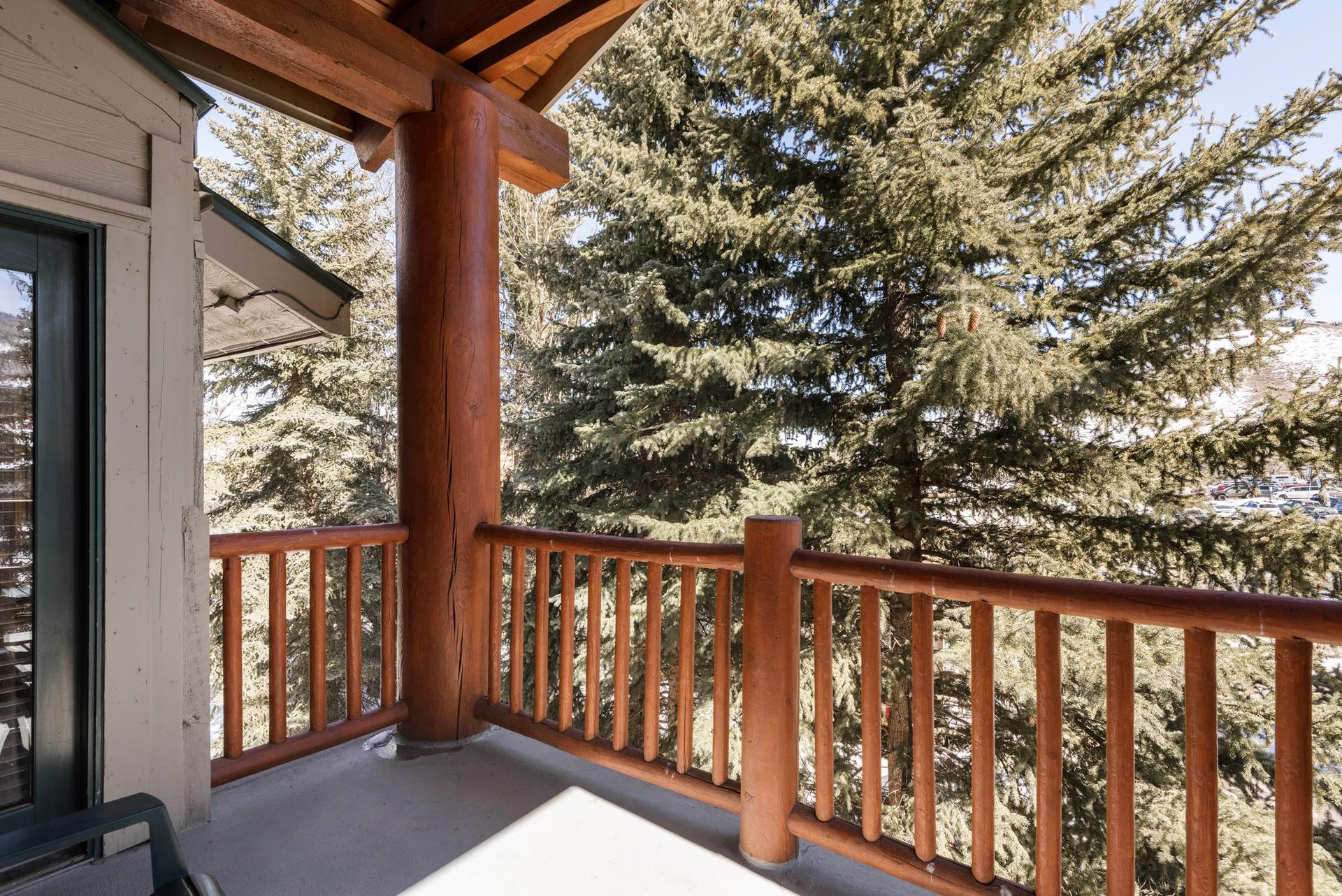 Take in the mountain sunshine on the private patio