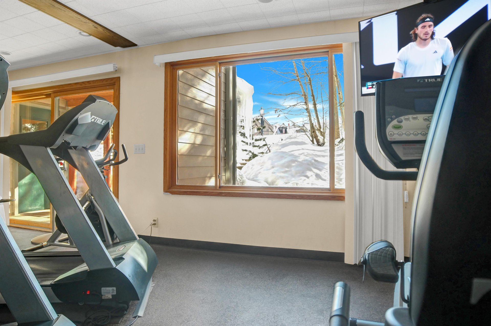Fitness Room includes various machines and free weights