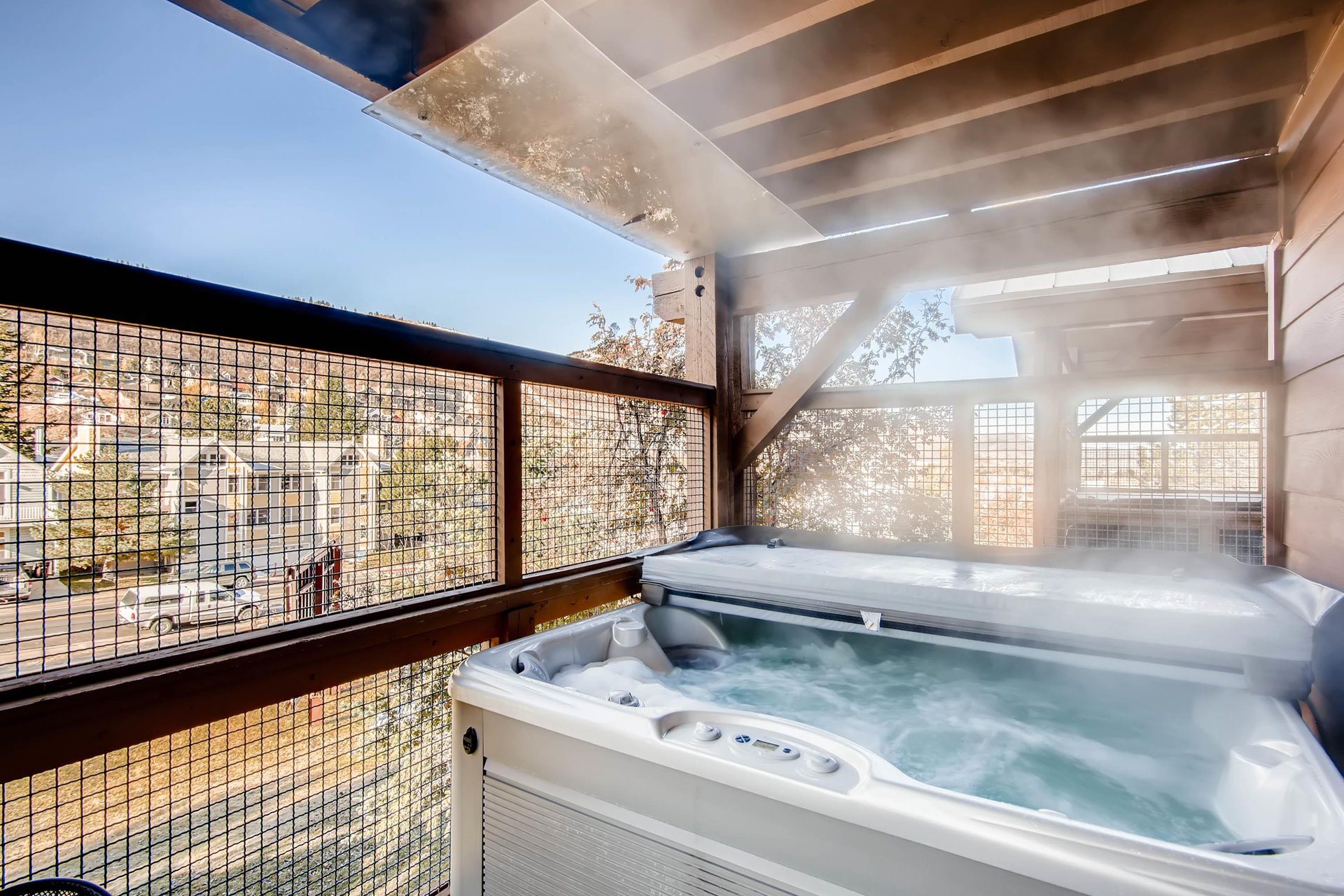 Town Pointe B204 offers a new private hot tub with 8 seats.