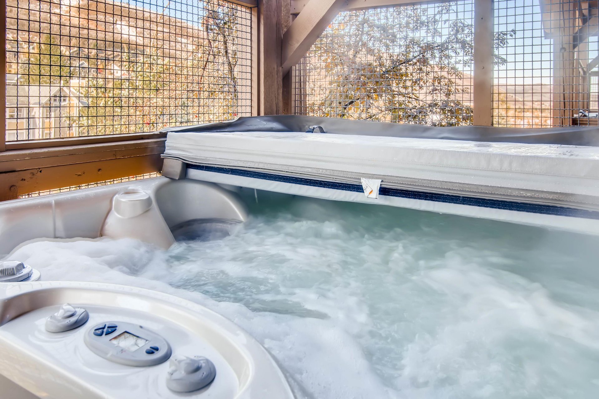 Town Pointe B204 offers a new private hot tub with 8 seats.