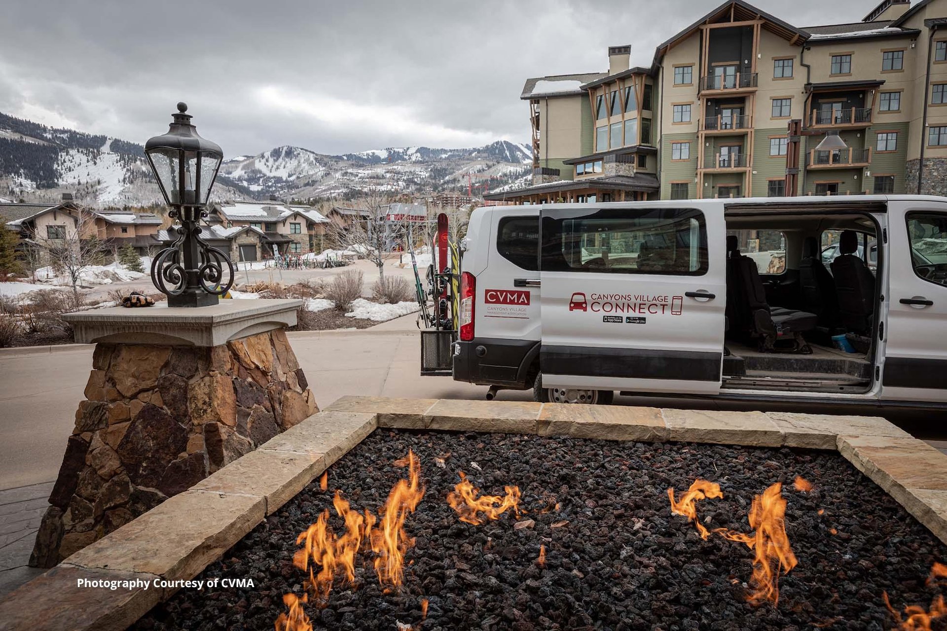 Complimentary ondemand ride service within Canyons Village during the winter.