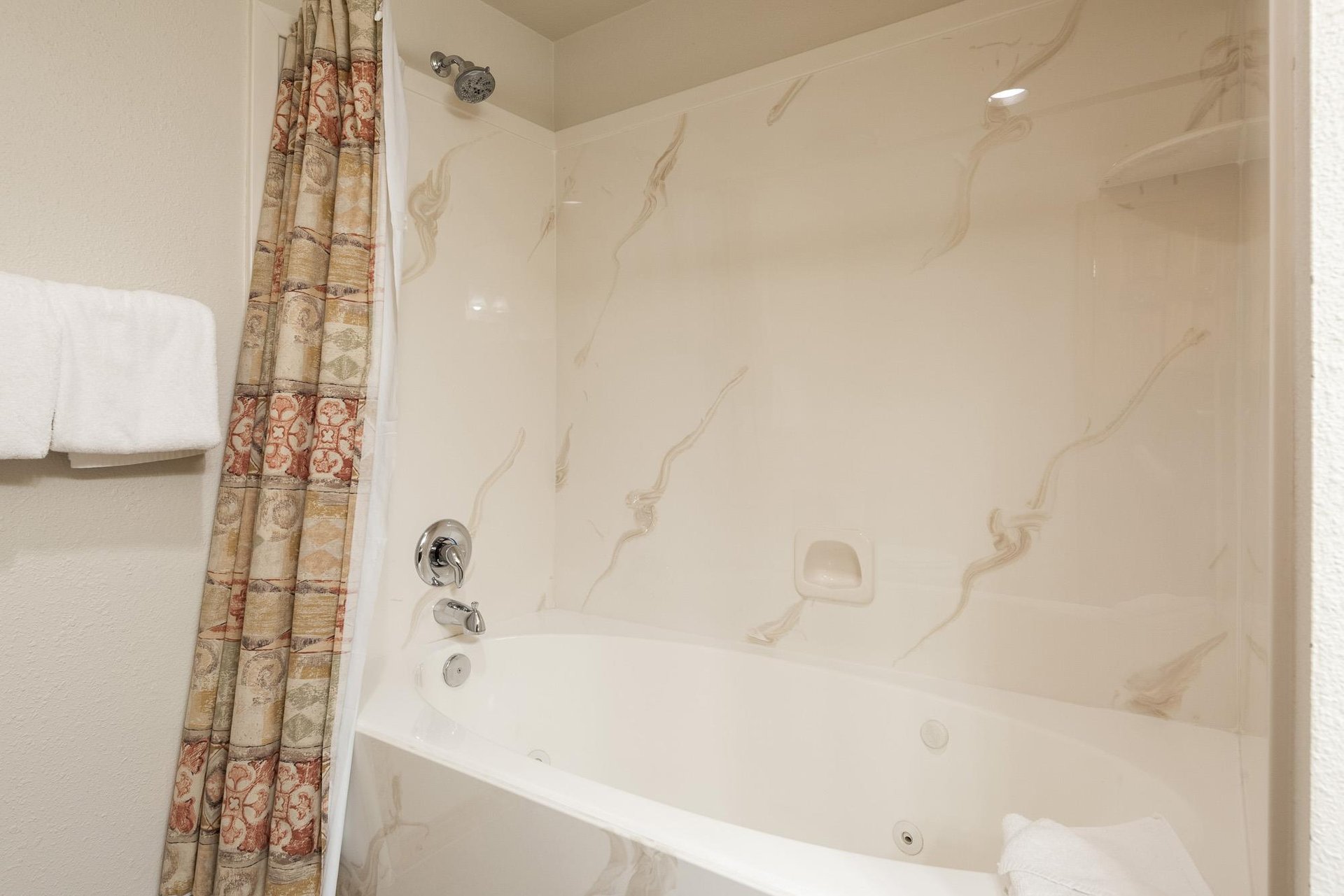 Jetted tub in the bathroom
